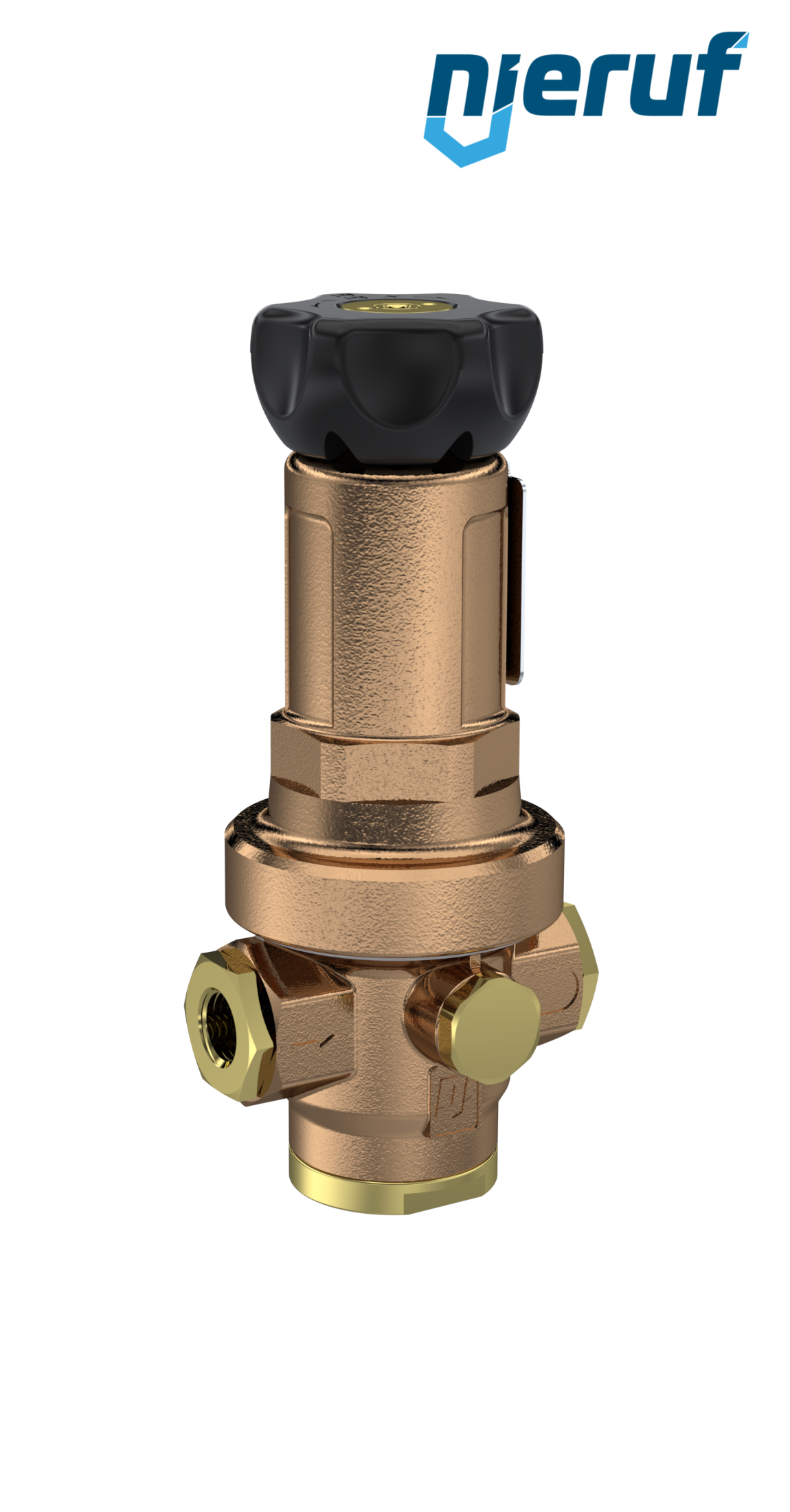 Precyzyjny regulator ciśnienia z wtórnym odpowietrzeniem 1/4" cala DM14 brąz FKM 0.5 - 15 bar