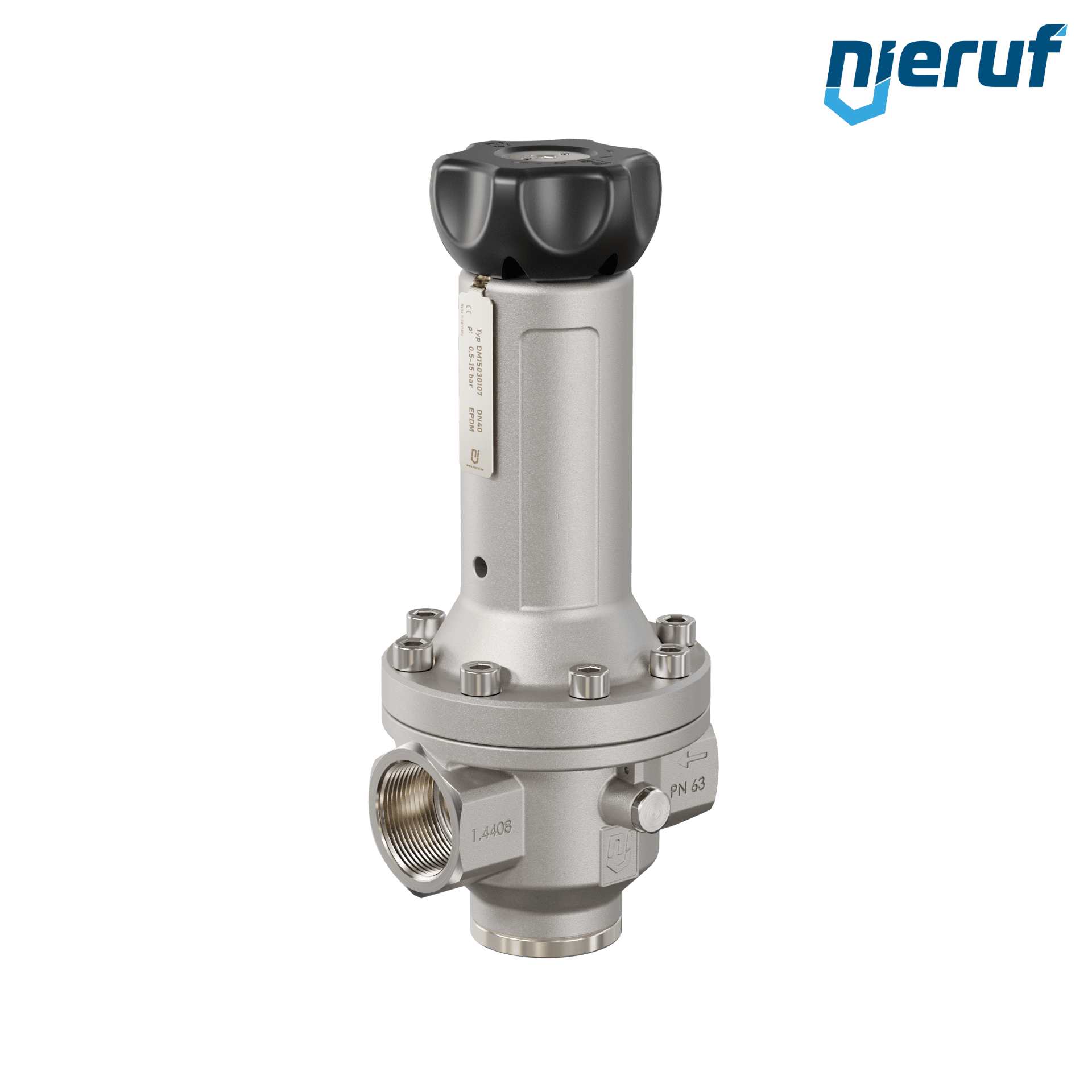 Precyzyjny regulator ciśnienia 1 1/2" cala DM15 stal nierdzewna EPDM 0.5 - 15.0 bar