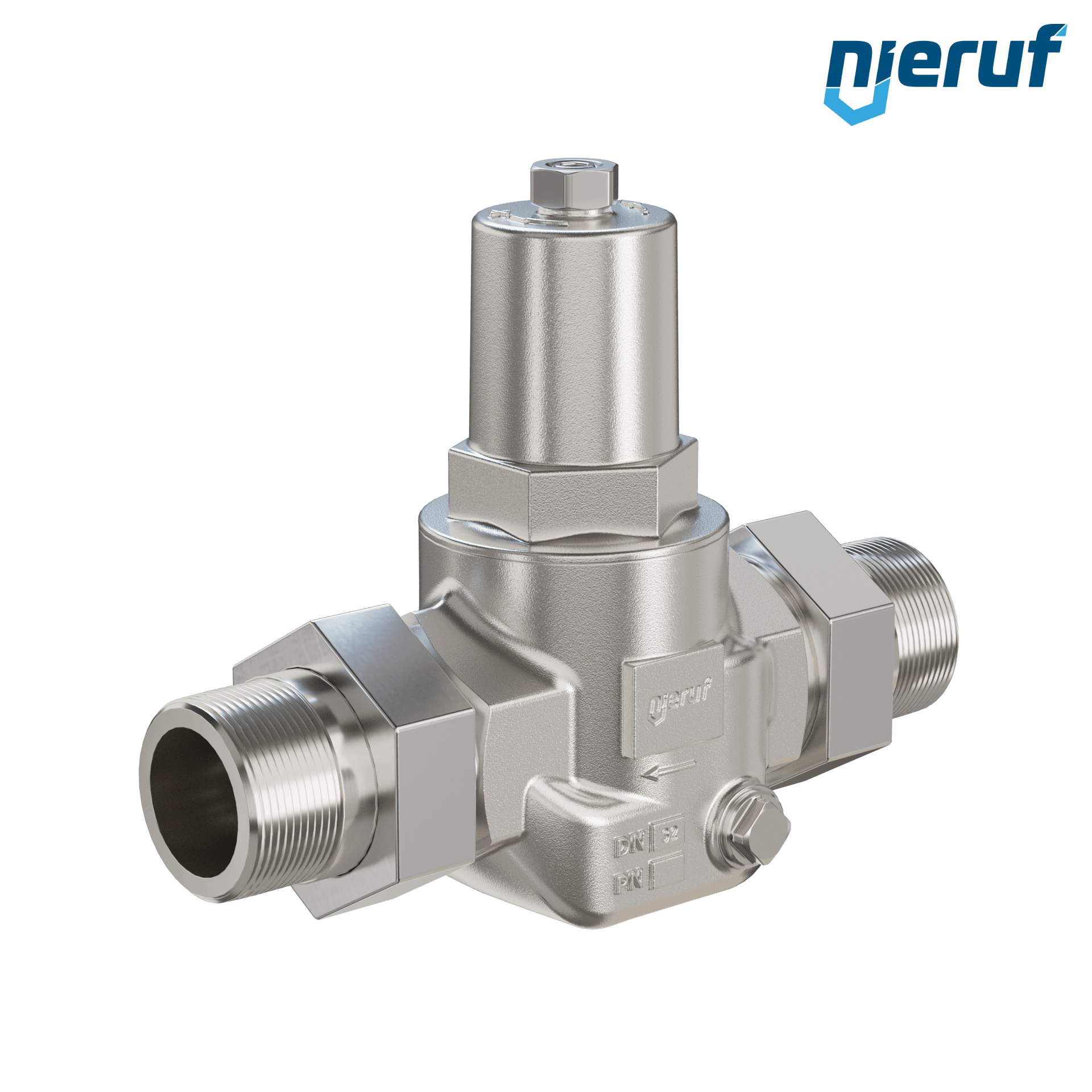 Reduktor ciśnienia gwint zewnętrzny 1 1/4" cala DM19 stal nierdzewna EPDM FDA 0.5 - 9.0 bar