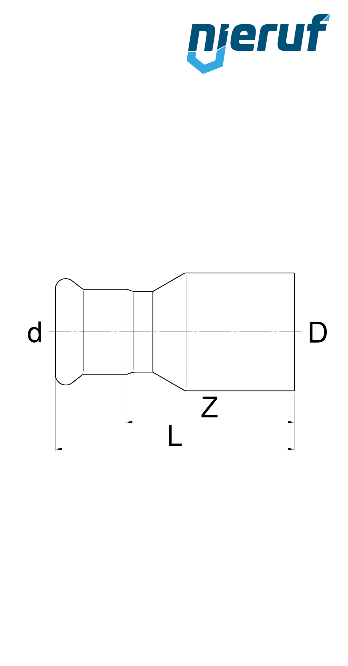 Redukcja Z złączka zaciskana DN32 - 35,0 mm x DN20 - 22,0 mm Stal nierdzewna