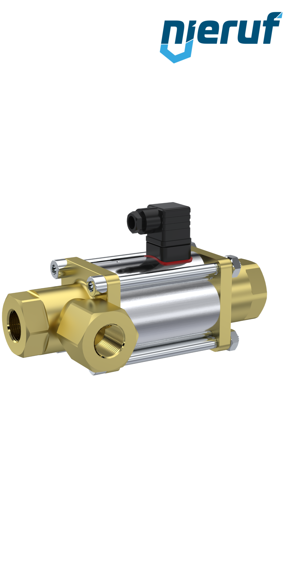 3/2-drogowy zawór współosiowy 3/8" cala GW - DN10 mosiądz 230V AC NO