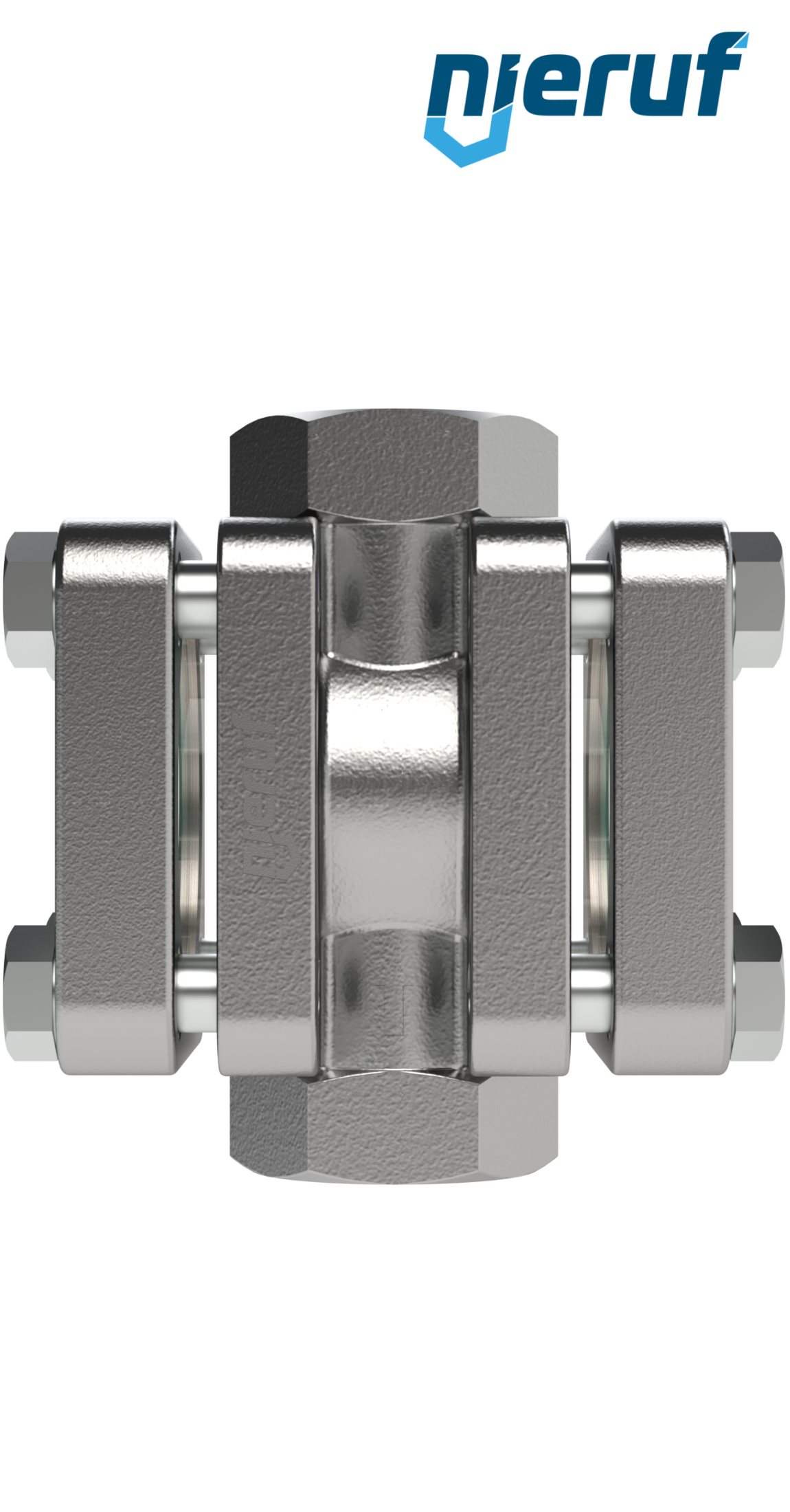 Wziernik przepływowy DN15 - 1/2" cala Stal nierdzewna Szkło borokrzemowe Wersja z rotorem PTFE