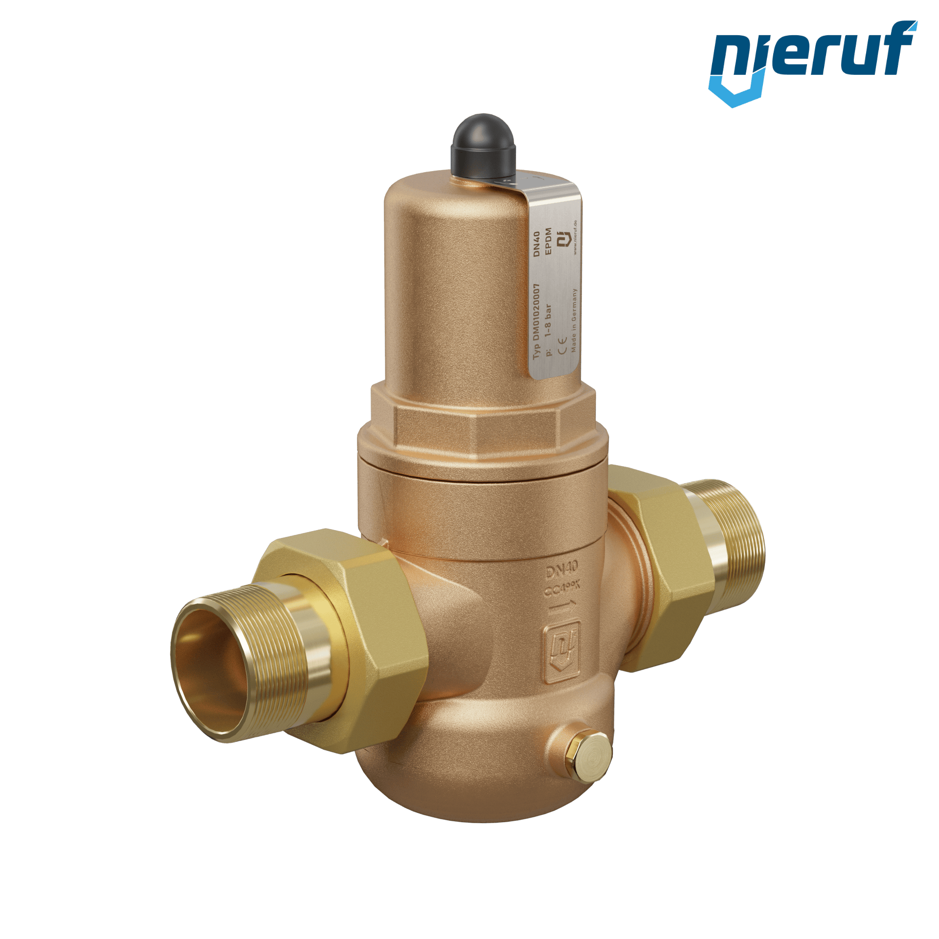 Reduktor ciśnienia 1 1/2" cala DM01 brąz EPDM 1.0 - 8.0 bar