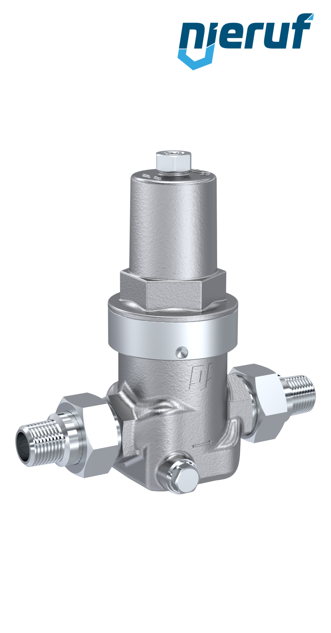 Reduktor niskiego ciśnienia gwint zewnętrzny 3/4" cala DM12 stal nierdzewna FPM 0.2 - 2.0 bar