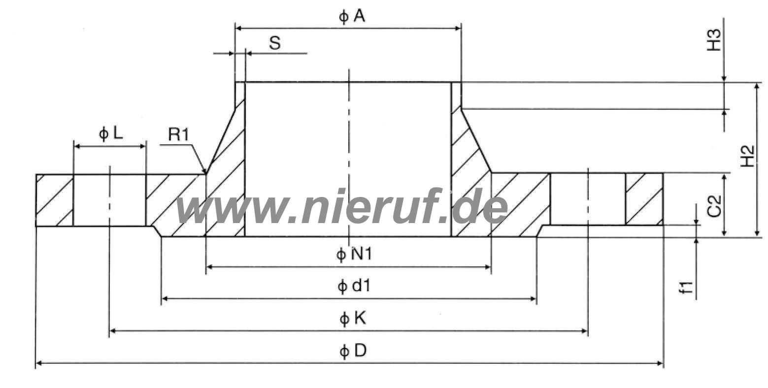 Kołnierz DN65 PN25/40 EN1092-1 11 B1 1.4571