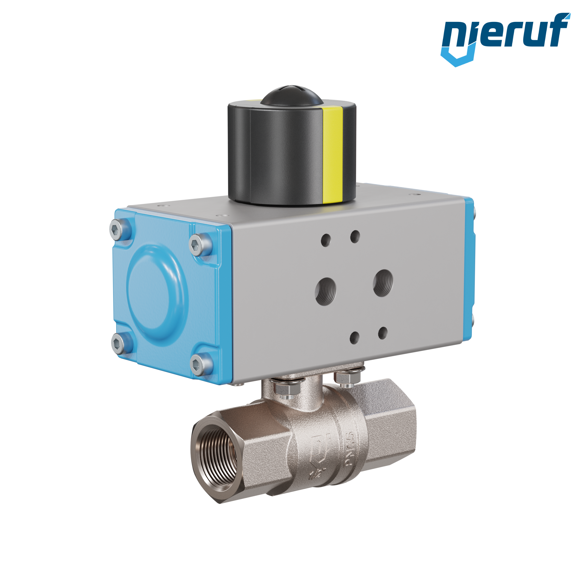 valvola a sfera automatica con manicotto DN15 - 1/2" pollici azionamento rotativo pneumatico a doppio effetto PK01