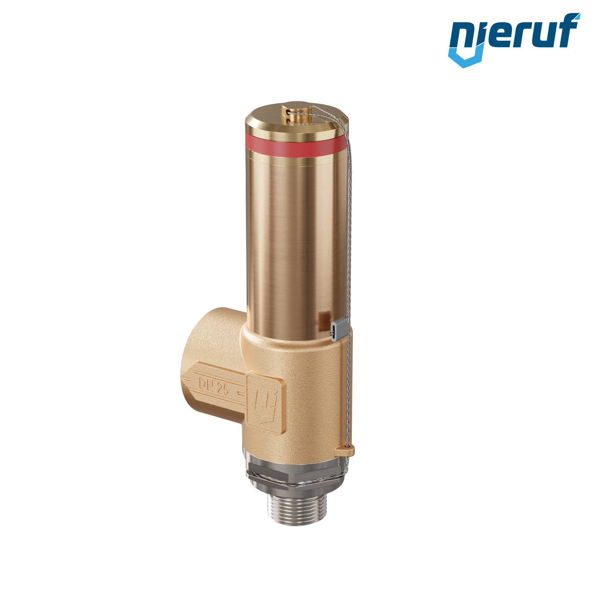 Kriogeniczny zawór bezpieczeństwa bez podnoszenia DN15 1/2" GZ x 1" GW SV18, stal nierdzewna & brąz PTFE