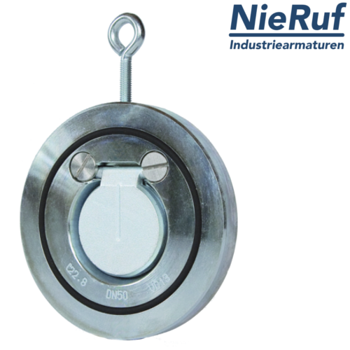 Klapa zwrotna międzykołnierzowa DN100 ZR02 Stal nierdzewna 1.4408 Metal