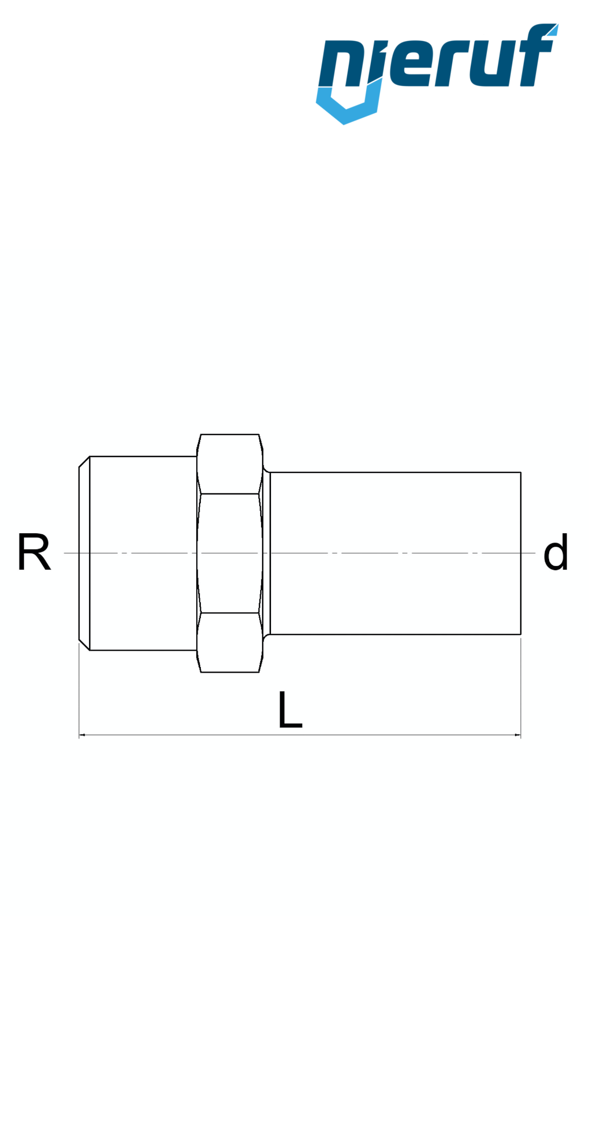 Wtyczka końcowa złączka zaciskana  Z DN32 - 35,0 mm   1 1/4" cala Gwint zewnętrzny Stal nierdzewna