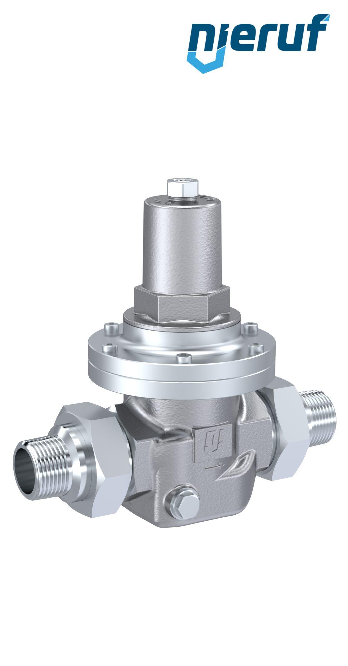 Reduktor niskiego ciśnienia gwint zewnętrzny 1" cal DM19 stal nierdzewna EPDM FDA 0.2 - 2.0 bar