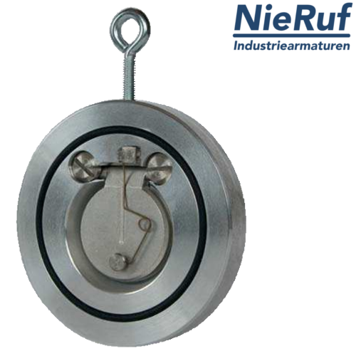 Klapa zwrotna międzykołnierzowa ze sprężyną DN125 ZR04 Stal nierdzewna 1.4408 Metal