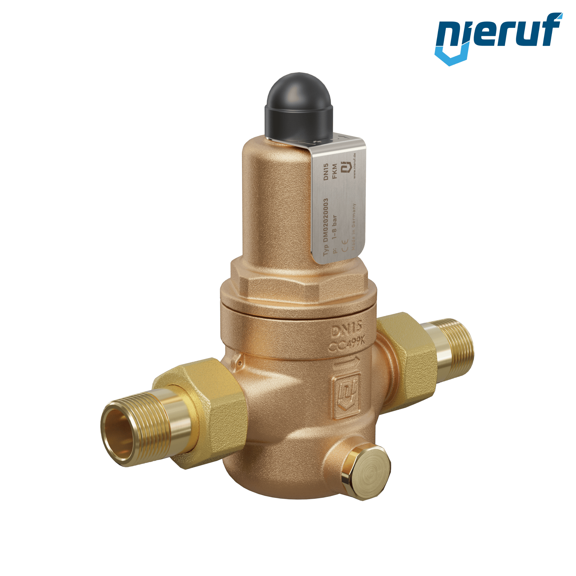 Reduktor ciśnienia 1/2" cala DM02 brąz FKM 1.0 - 8.0 bar