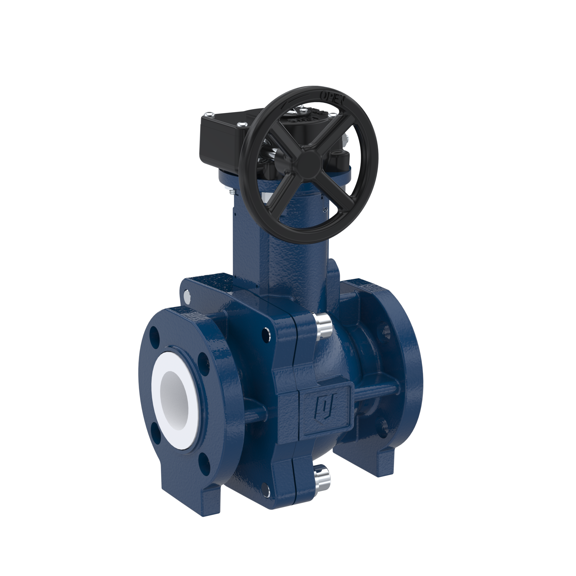 Zawór kulowy PFA FK13 DN40 - 1 1/2" cala ANSI 150 z żeliwa sferoidalnego z przekładnią