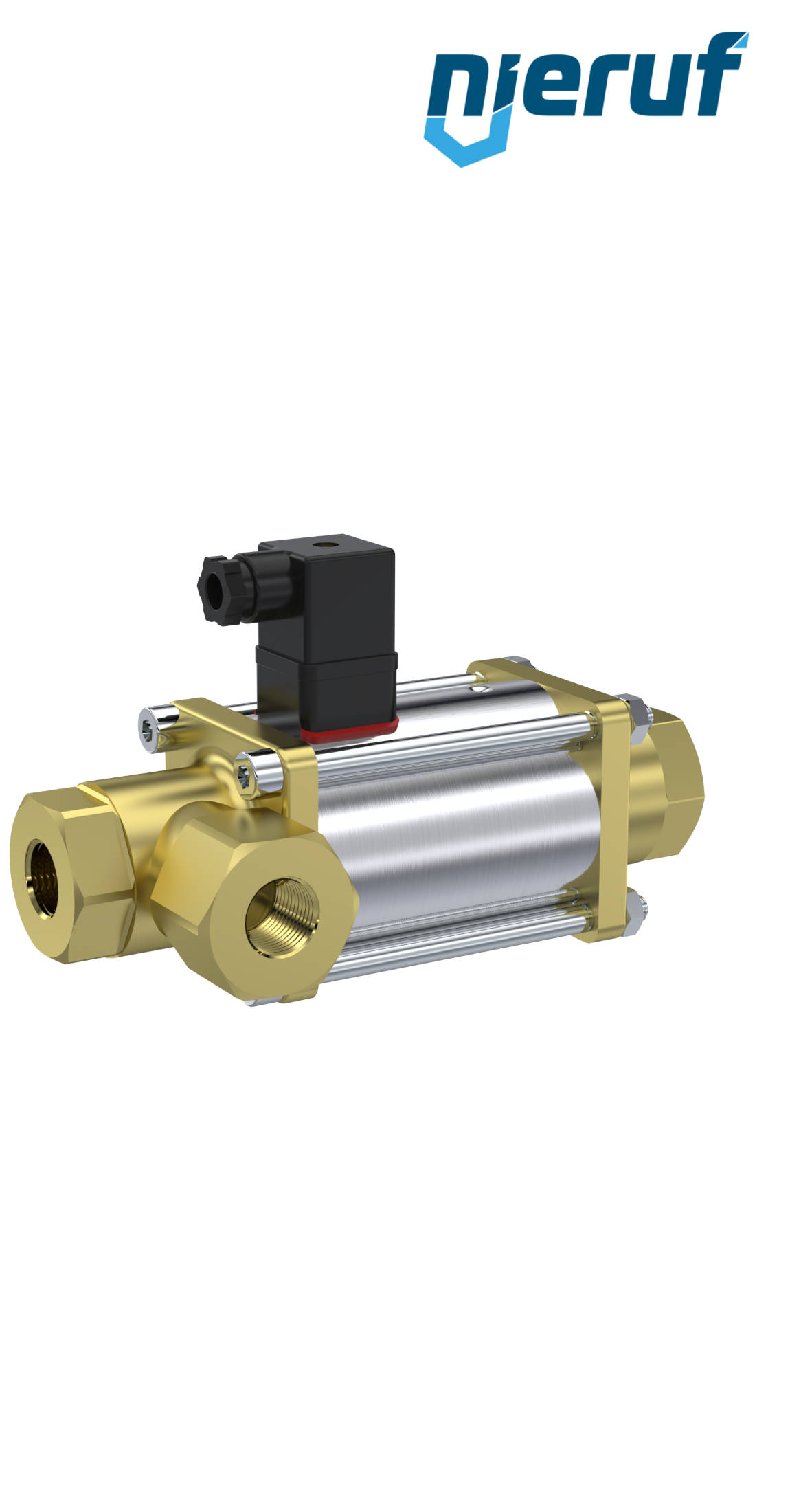 3/2-drogowy zawór współosiowy 1/2" cala GW - DN15 mosiądz 230V AC NC