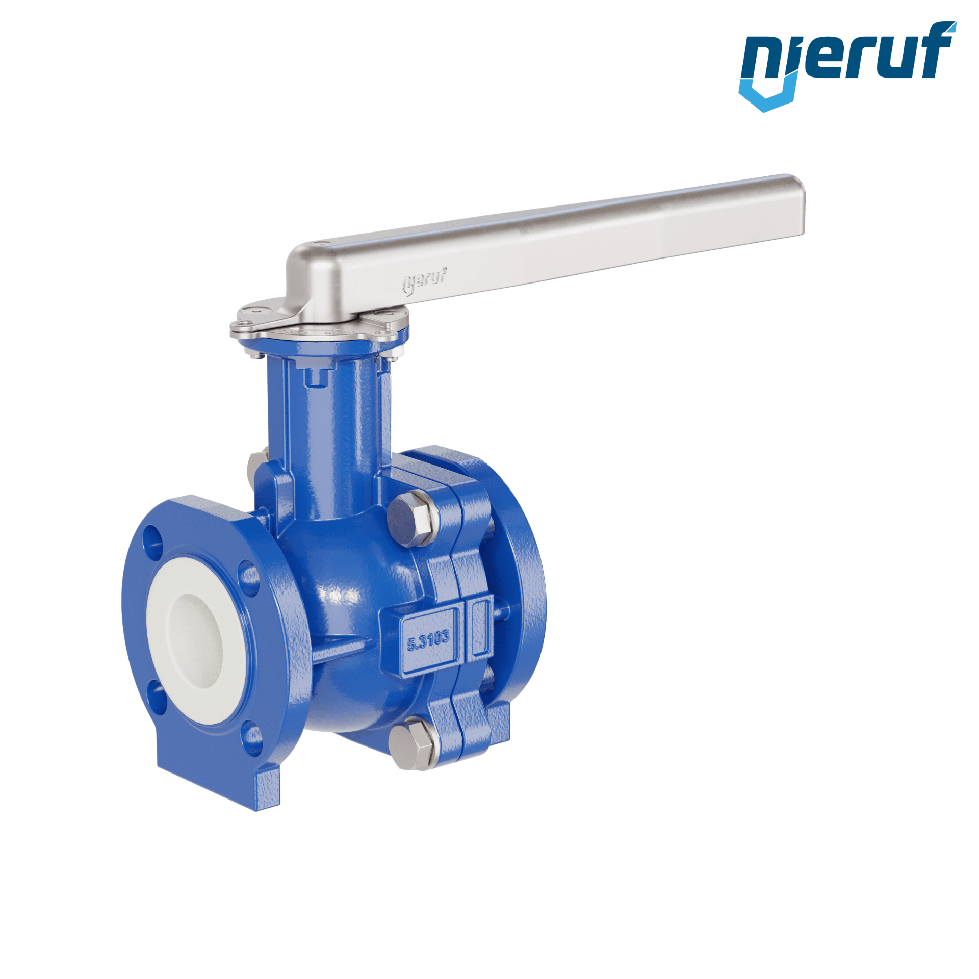 valvola a sfera flangiata PFA FK13 DN50 - 2" pollici ANSI 150 in ghisa sferoidale 5.3103 con leva in acciaio