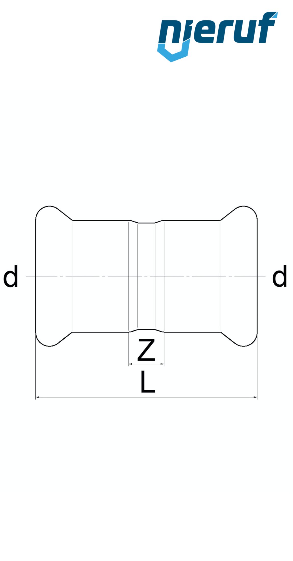 Mufa kompresyjna W x W DN65 - 76,1 mm Stal nierdzewna