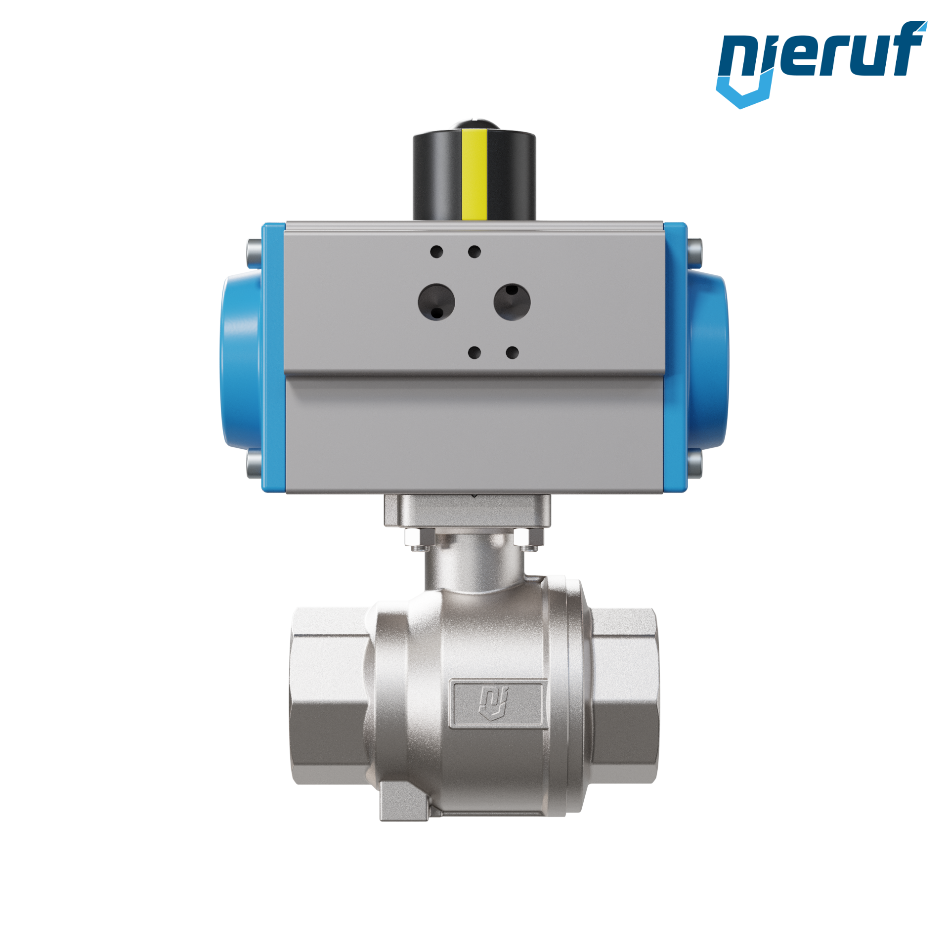 valvola a sfera con attuatore pneumatico DN40 - 1 1/2" pollici acciaio inossidabile azionamento pneumatico rotativo PK02 DVGW W