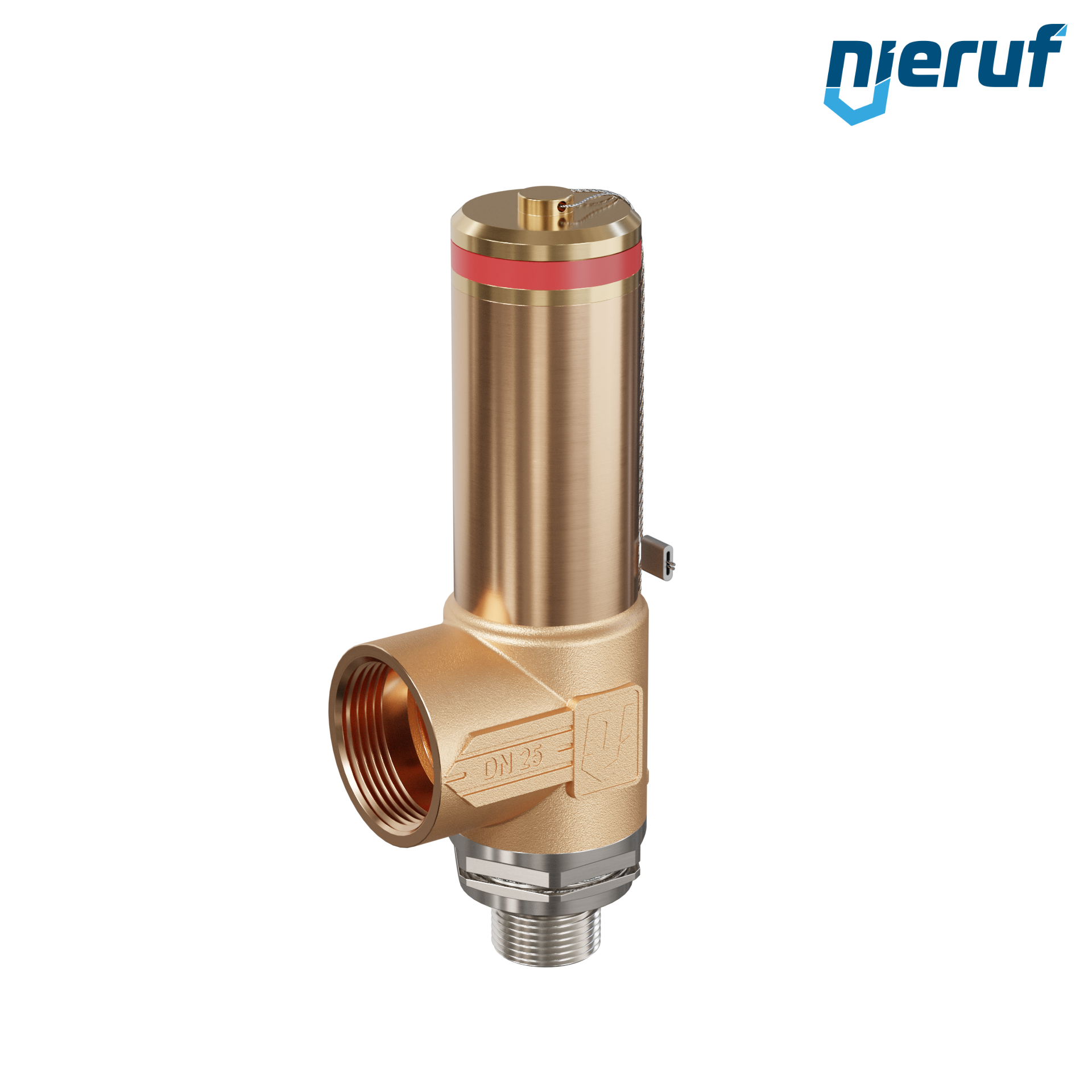Kriogeniczny zawór bezpieczeństwa bez podnoszenia DN15 1/2" GZ x 1" GW SV18, stal nierdzewna & brąz PTFE