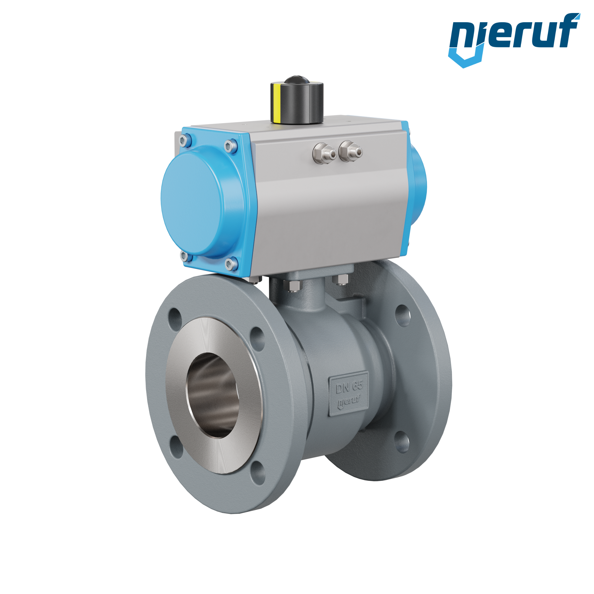 valvola a sfera automatica DN65 - 2 1/2" pollici PK04 azionamento rotativo pneumatico a semplice effetto apertura a molla
