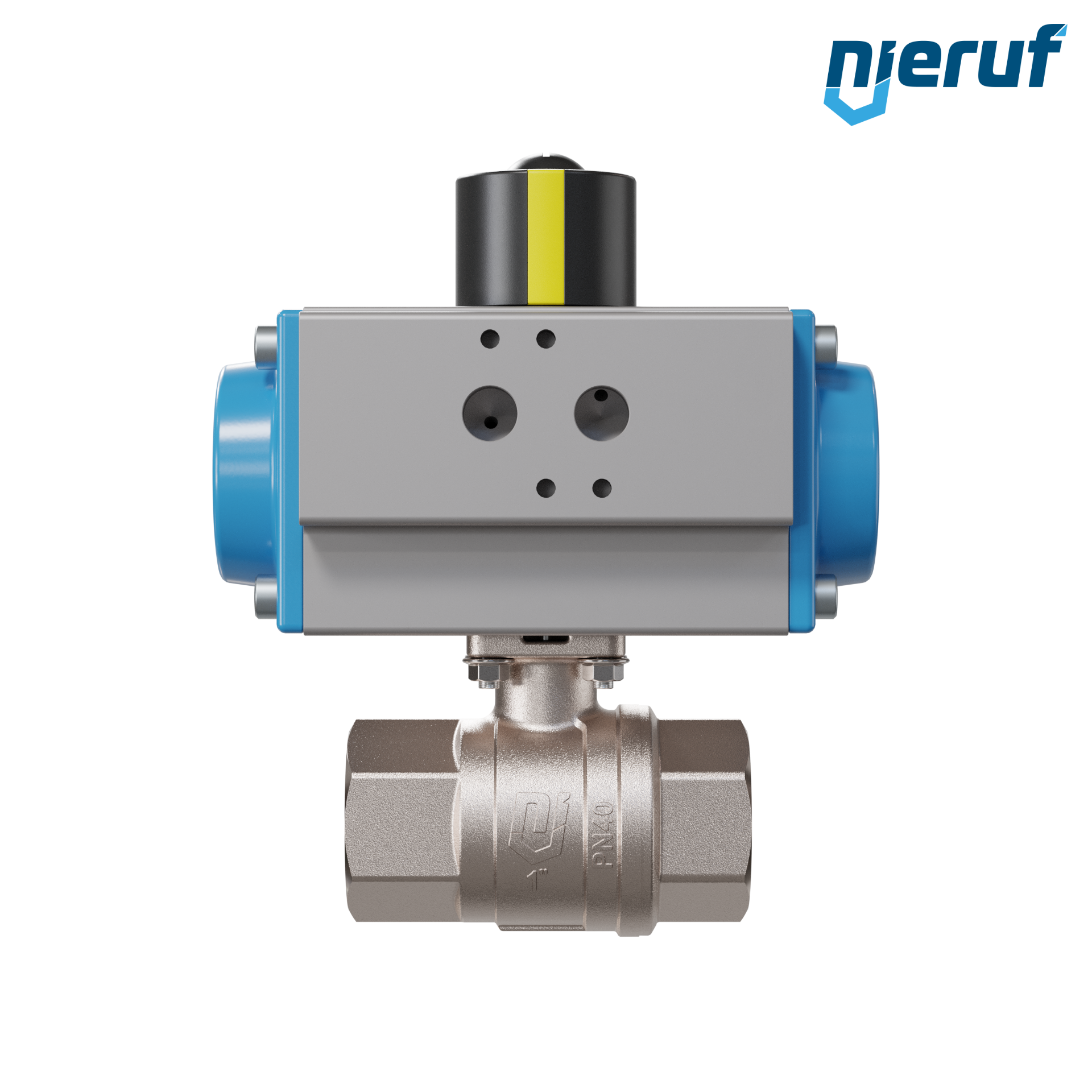 valvola a sfera automatica con manicotto DN25 - 1" pollici azionamento rotativo pneumatico a effetto semplice PK01