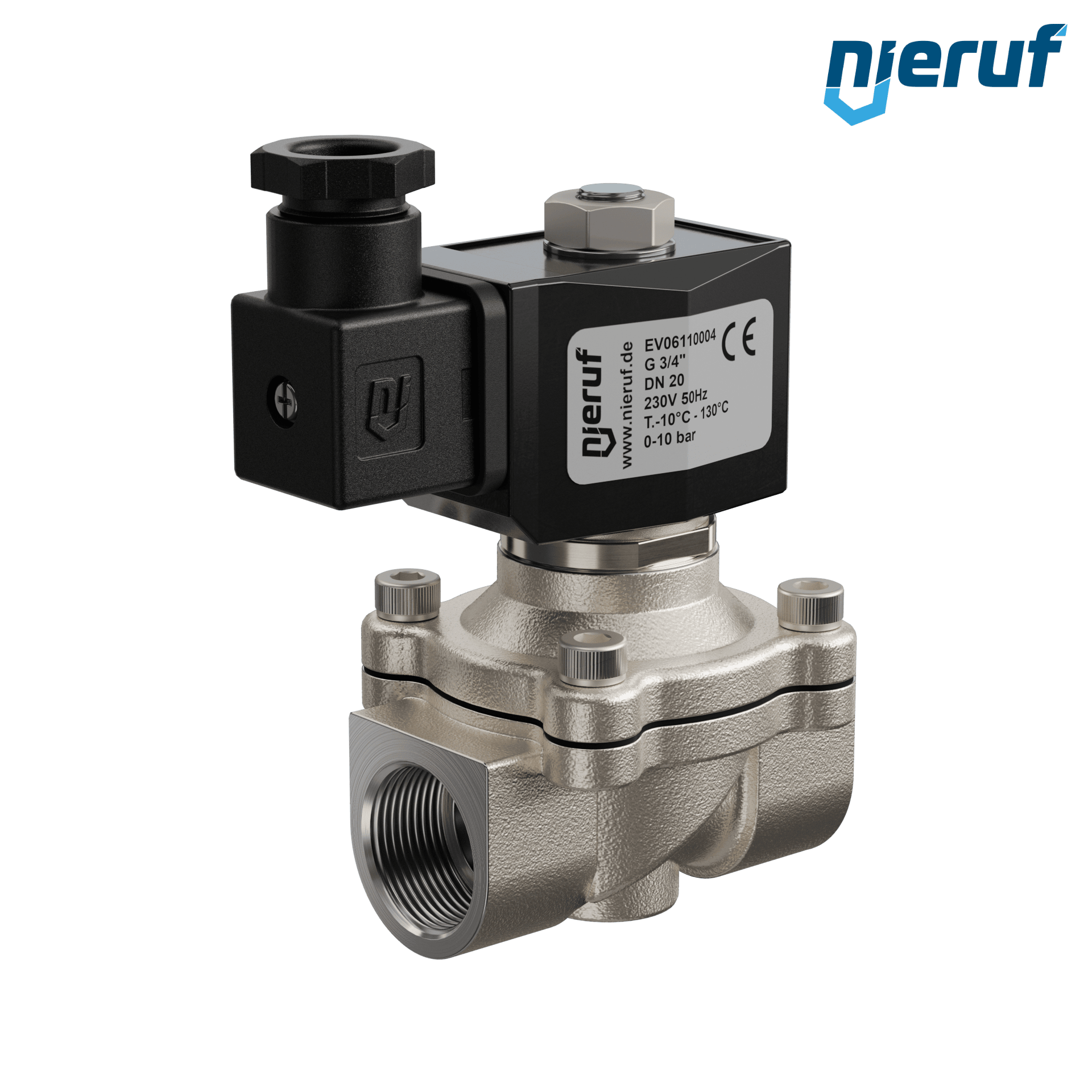 Zawór elektromagnetyczny G 3/4" cala stal nierdzewna EV06 EPDM 230V 50Hz