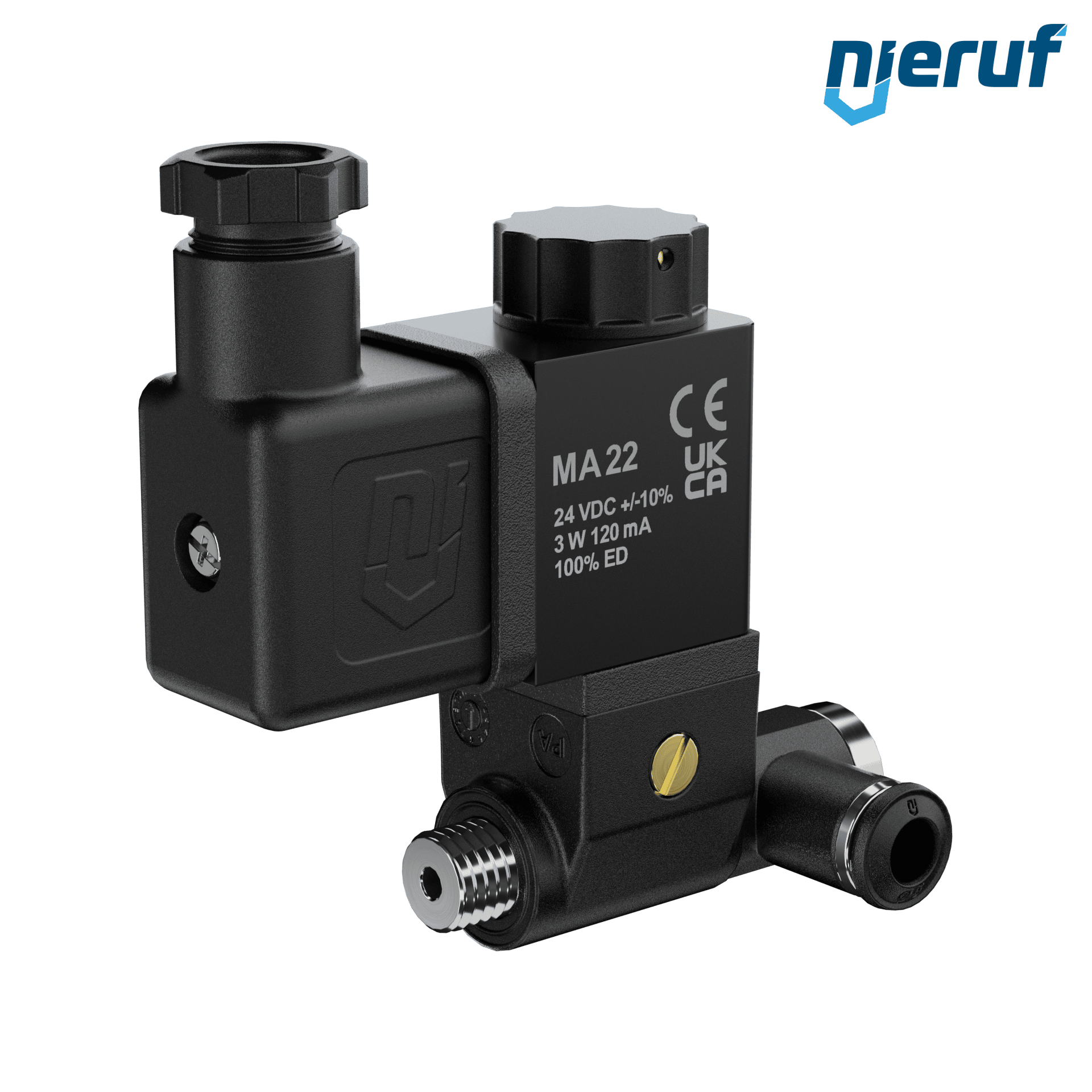 Wlot zaworu pilotowego: wtyczka 6mm 24V DC KV05