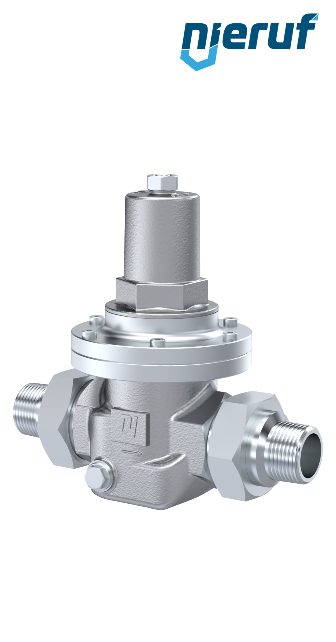 Reduktor niskiego ciśnienia gwint zewnętrzny 1" cal DM19 stal nierdzewna EPDM FDA 0.2 - 2.0 bar