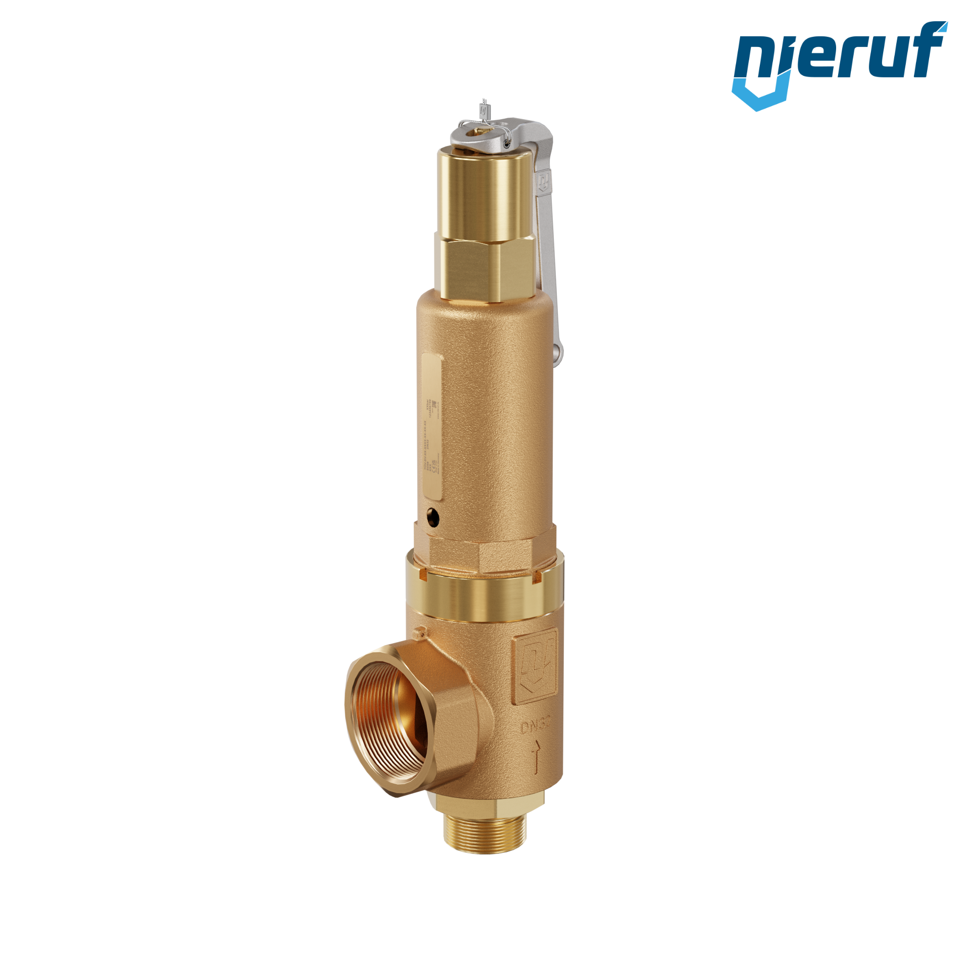 Zawór bezpieczeństwa 1 1/4" GZ  x 2" GW SV08 gazowe media, Brąz FKM, Dźwignia