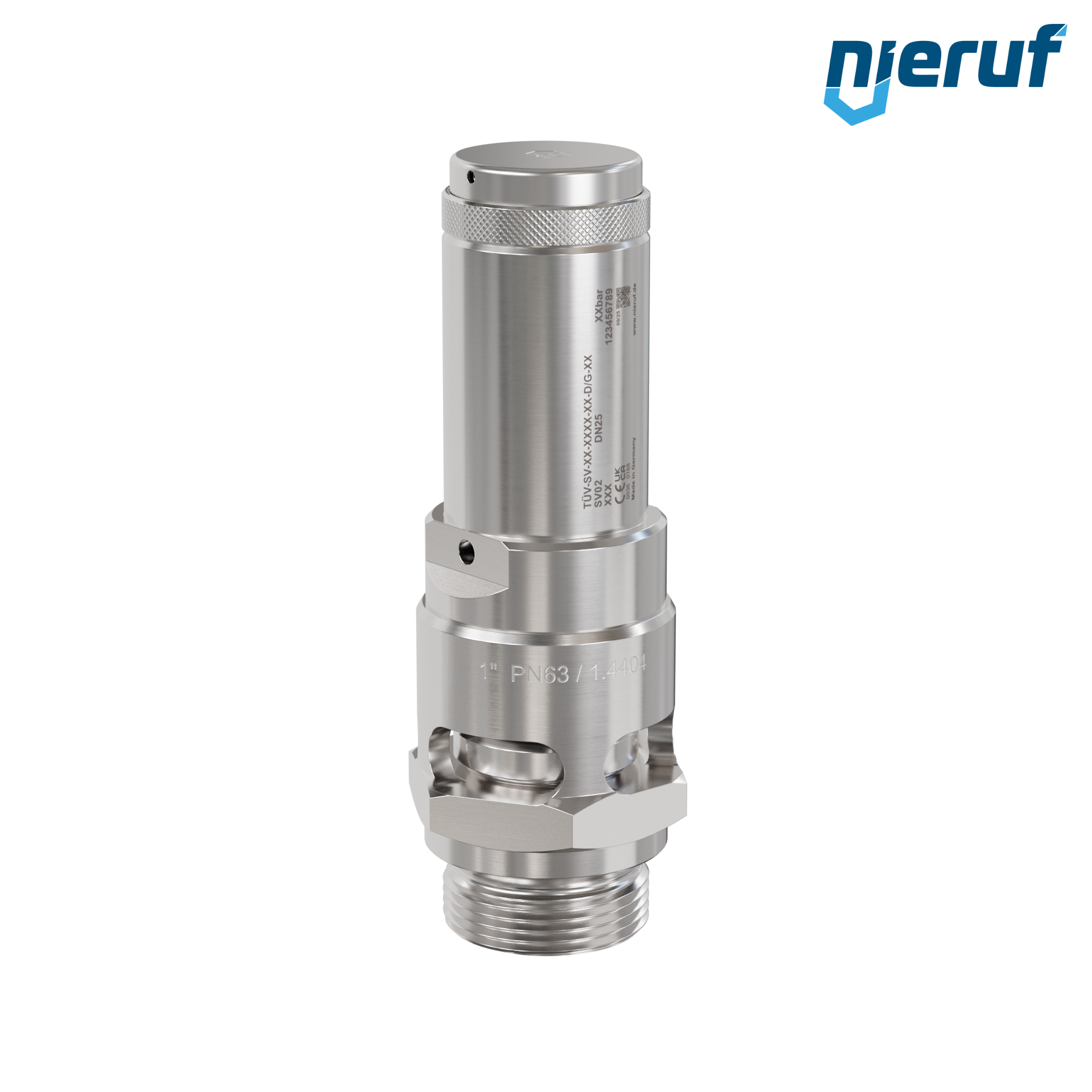 valvola di sicurezza 1" SV02, acciaio inox PTFE