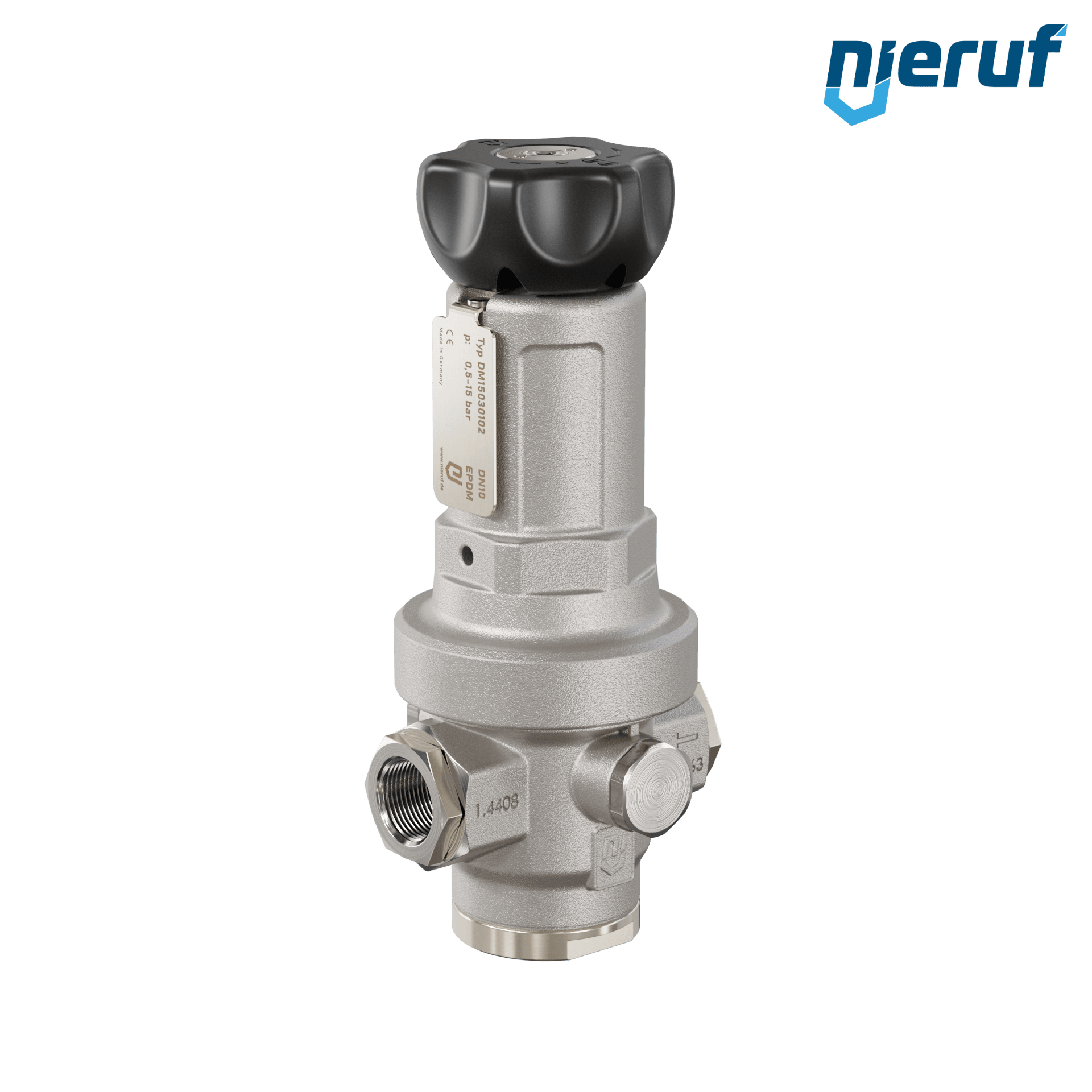 Precyzyjny regulator ciśnienia 3/8" cala DM15 stal nierdzewna EPDM 0.5 - 15.0 bar