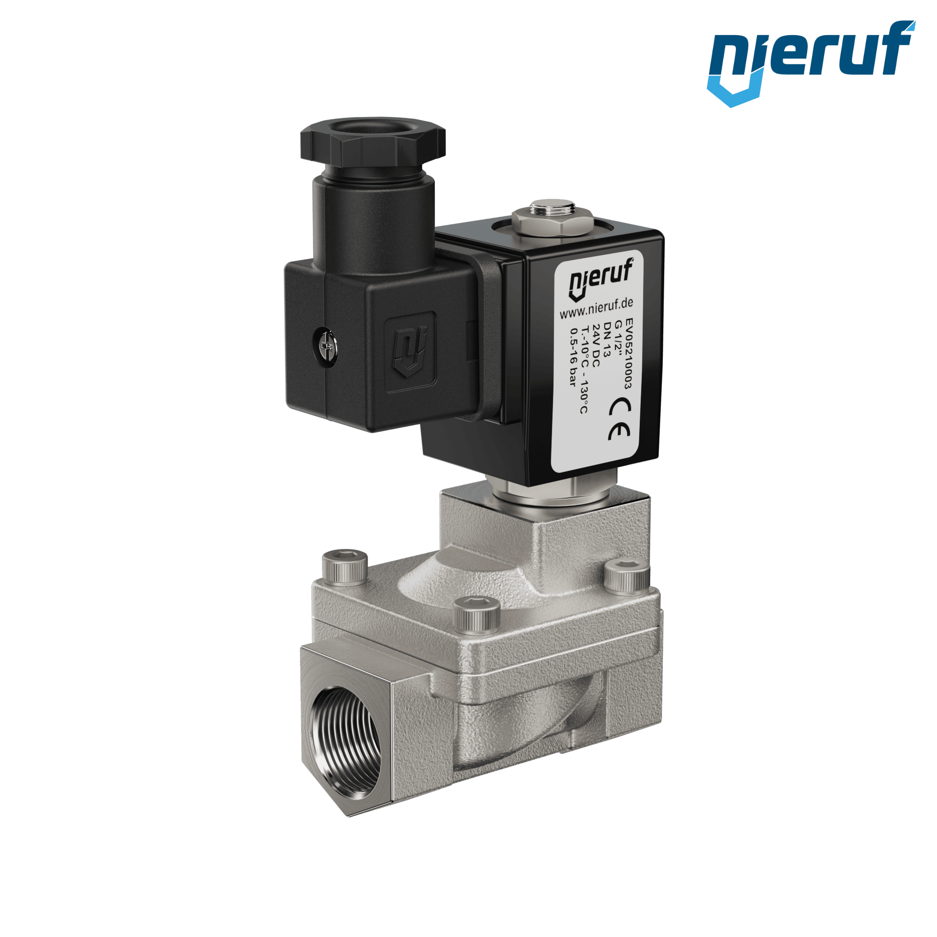 Zawór elektromagnetyczny G 1/2" cala stal nierdzewna EV05 EPDM 24V DC
