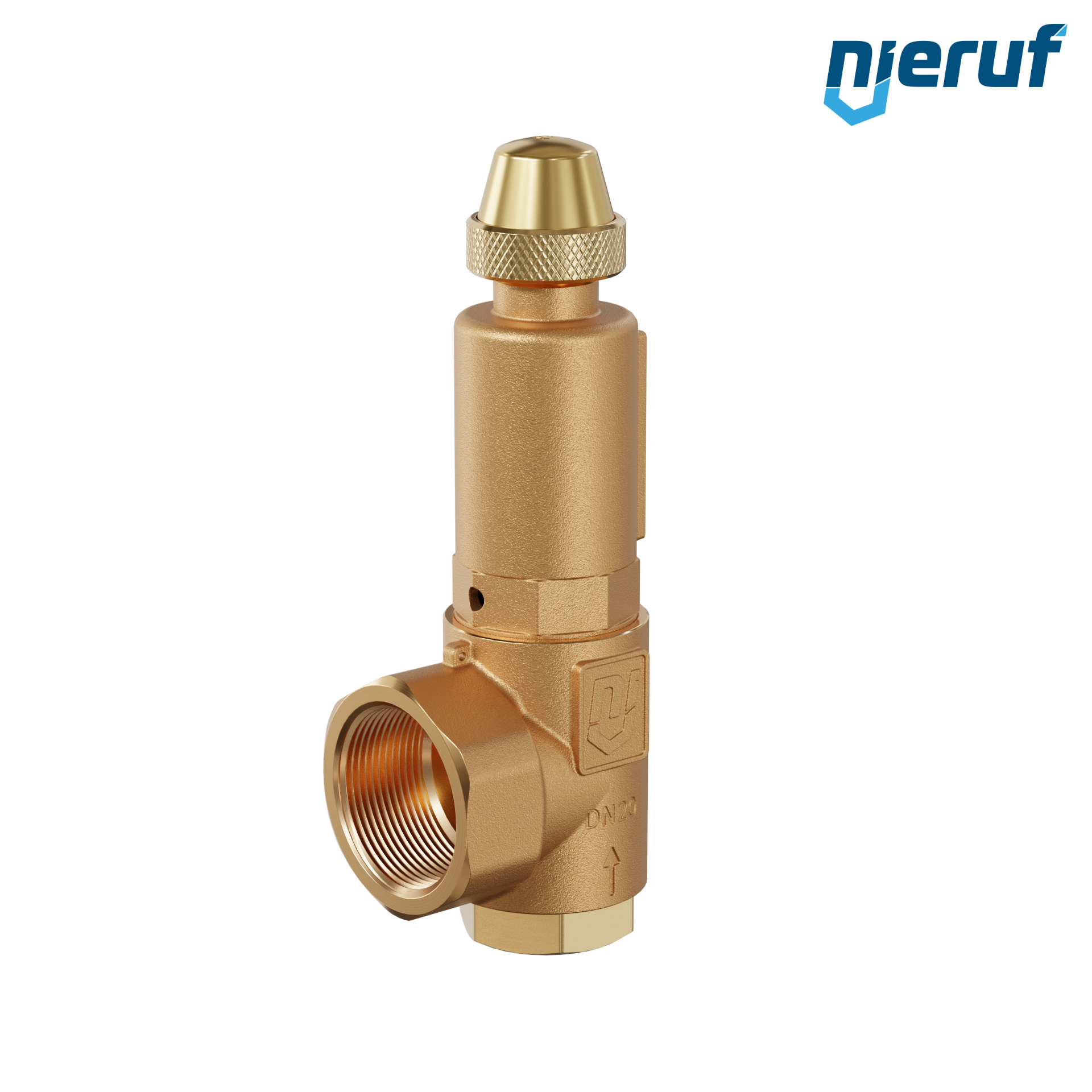 Kątowy zawór bezpieczeństwa 3/4" x 1 1/4" GW SV04 płynne media, Brąz FKM