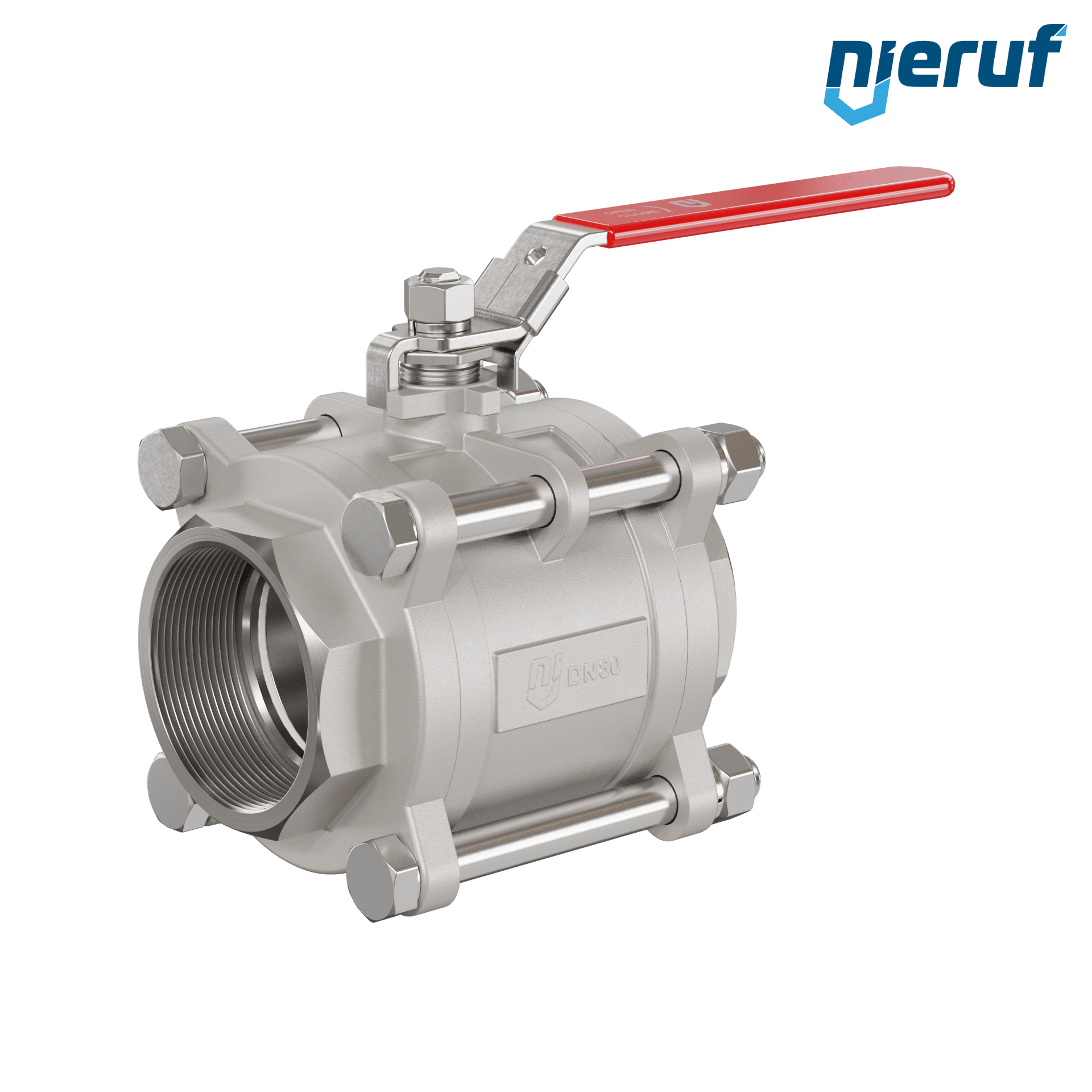 Valvola a sfera in acciaio inossidabile a 3 pezzi DN80 - 3" pollici filettatura interna NPT