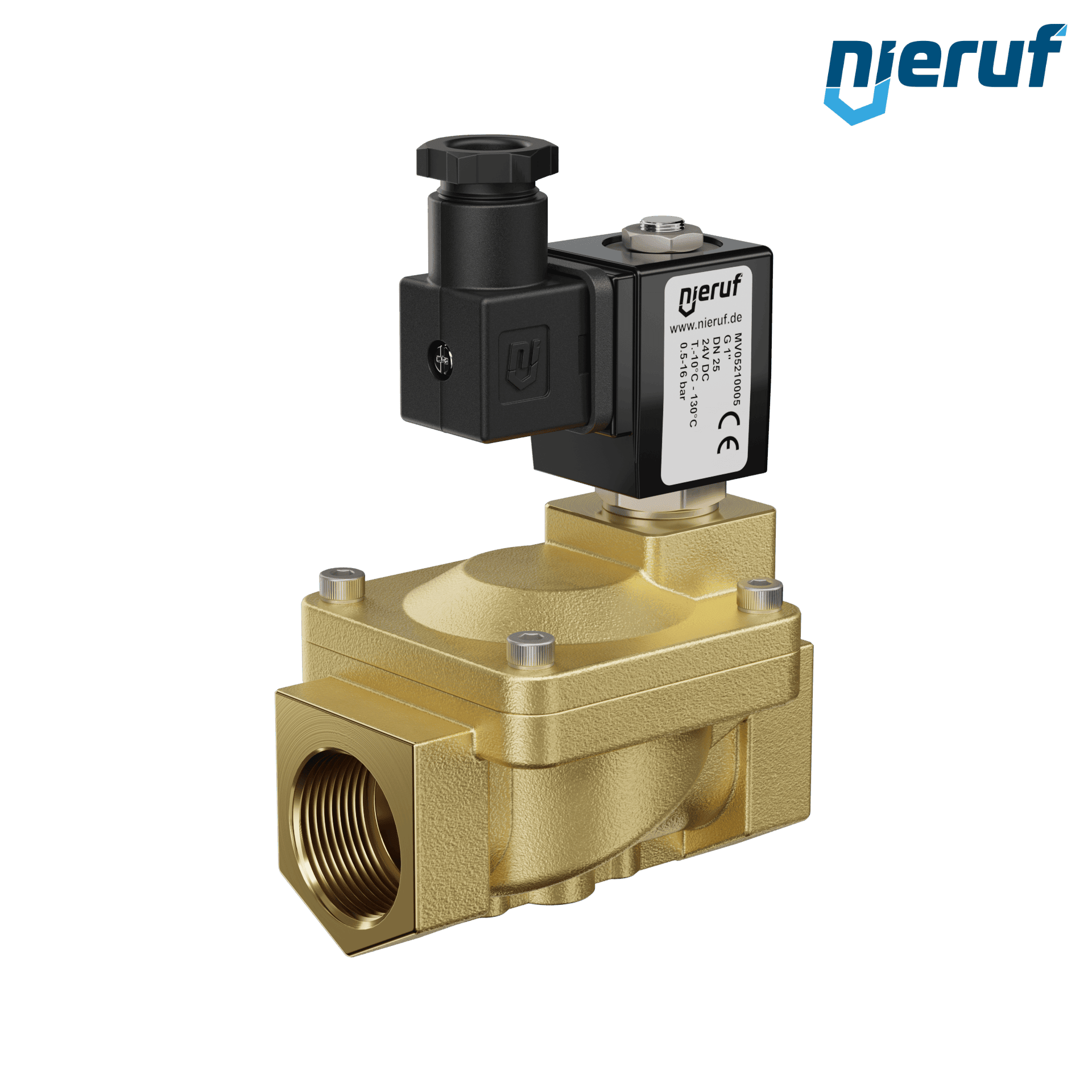 Zawór elektromagnetyczny G 1" cal mosiądz MV05 EPDM 24V DC