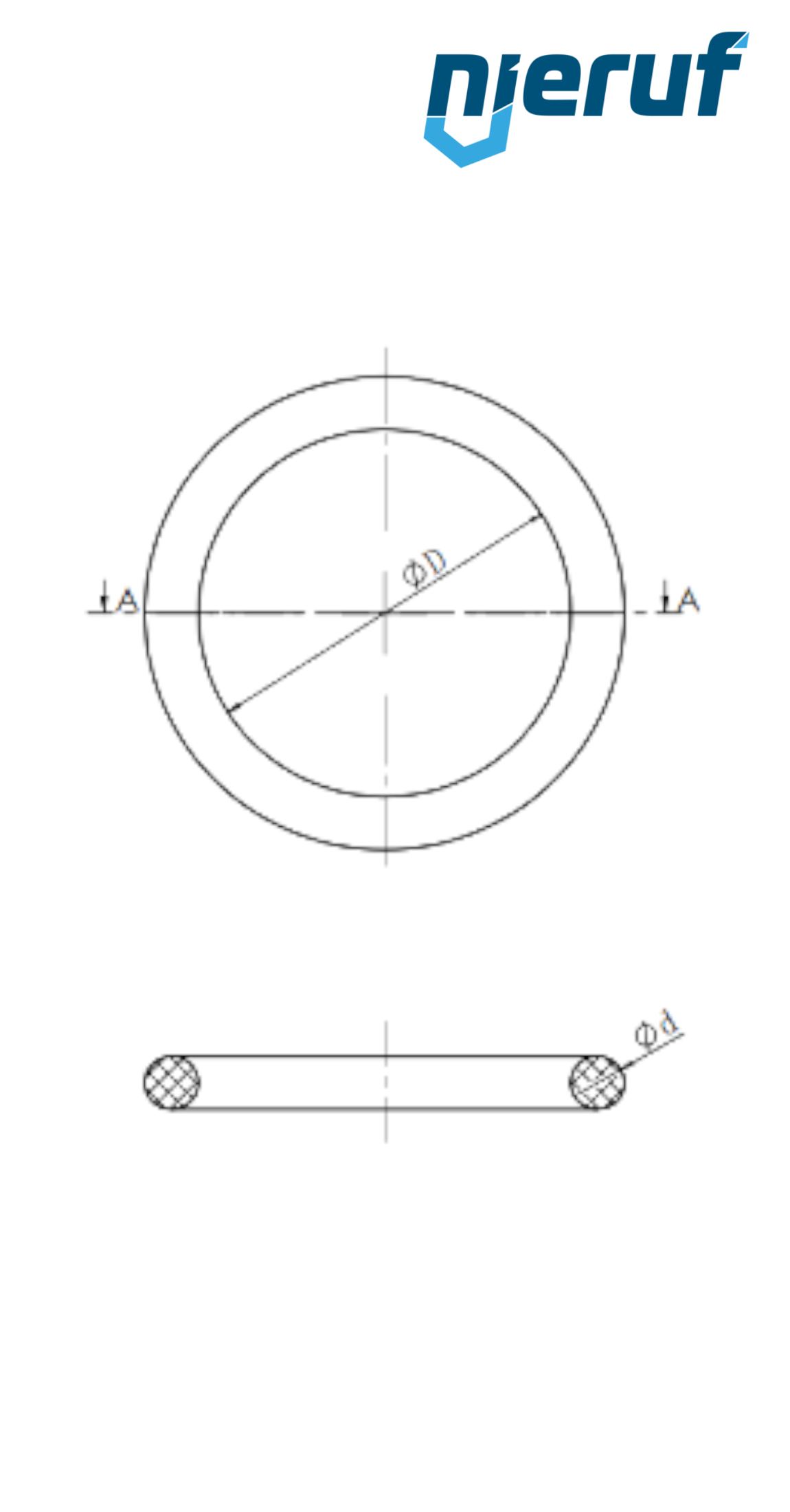 Pierścień uszczelniający FPM/FKM do złączki zaciskanej DN50 - 54,0 mm