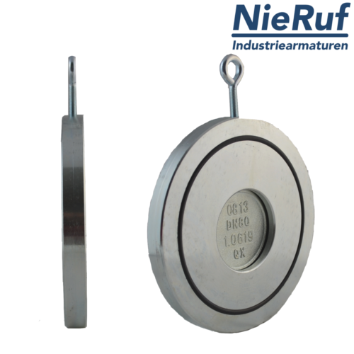 Klapa zwrotna międzykołnierzowa DN200 ZR02 ANSI 150 Stal nierdzewna 1.4408 Metal