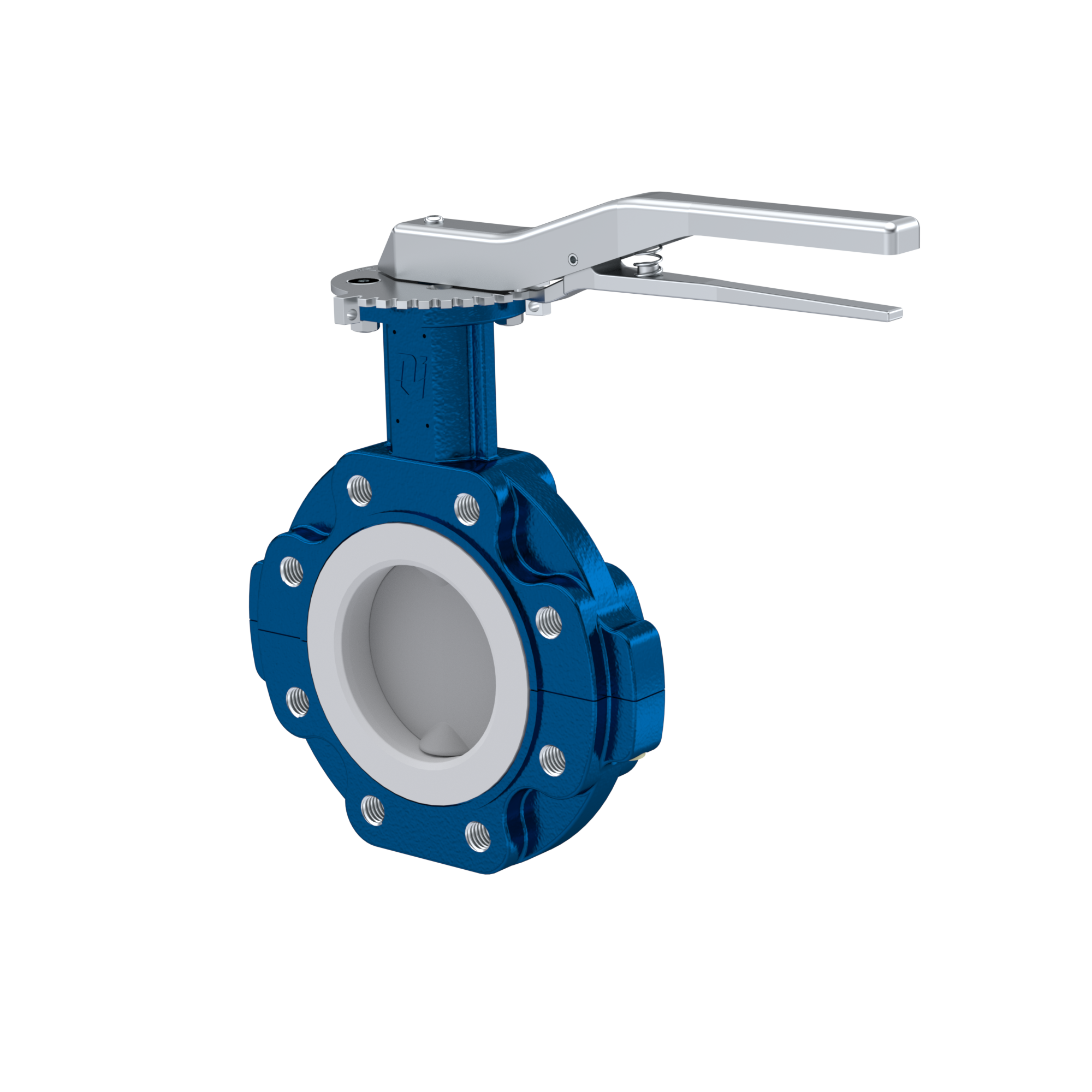 Przepustnica PTFE AK10 DN125 PN10-PN16 dźwignia ręczna wkladka Silikon