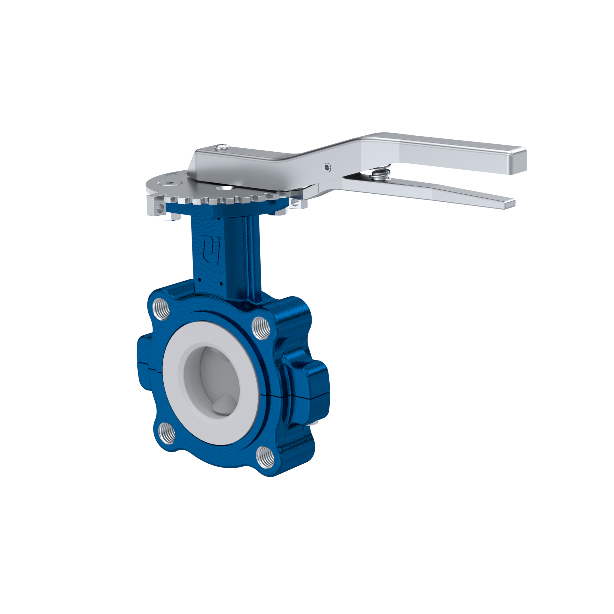 Przepustnica PTFE AK10 DN50 PN10-PN16 dźwignia ręczna wkladka FKM