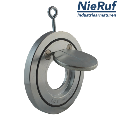 Klapa zwrotna międzykołnierzowa DN100 ZR02 Stal nierdzewna 1.4408 Metal