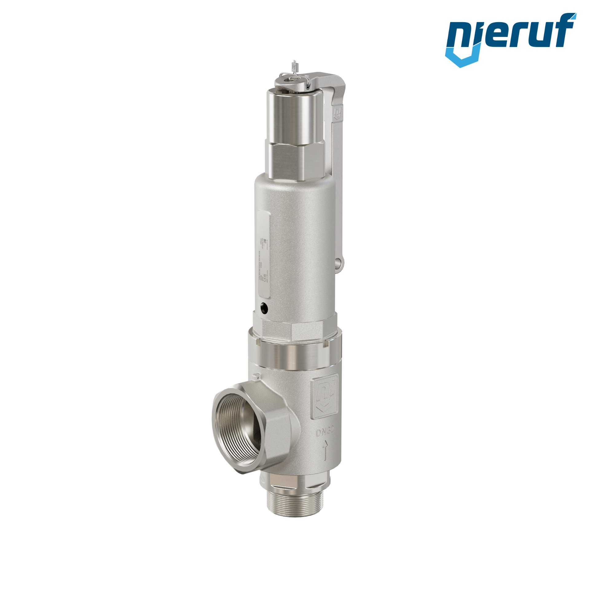 Zawór bezpieczeństwa 1 1/2" GZ  x 2" GW SV06 płynne media, Stal nierdzewna FKM, Dźwignia