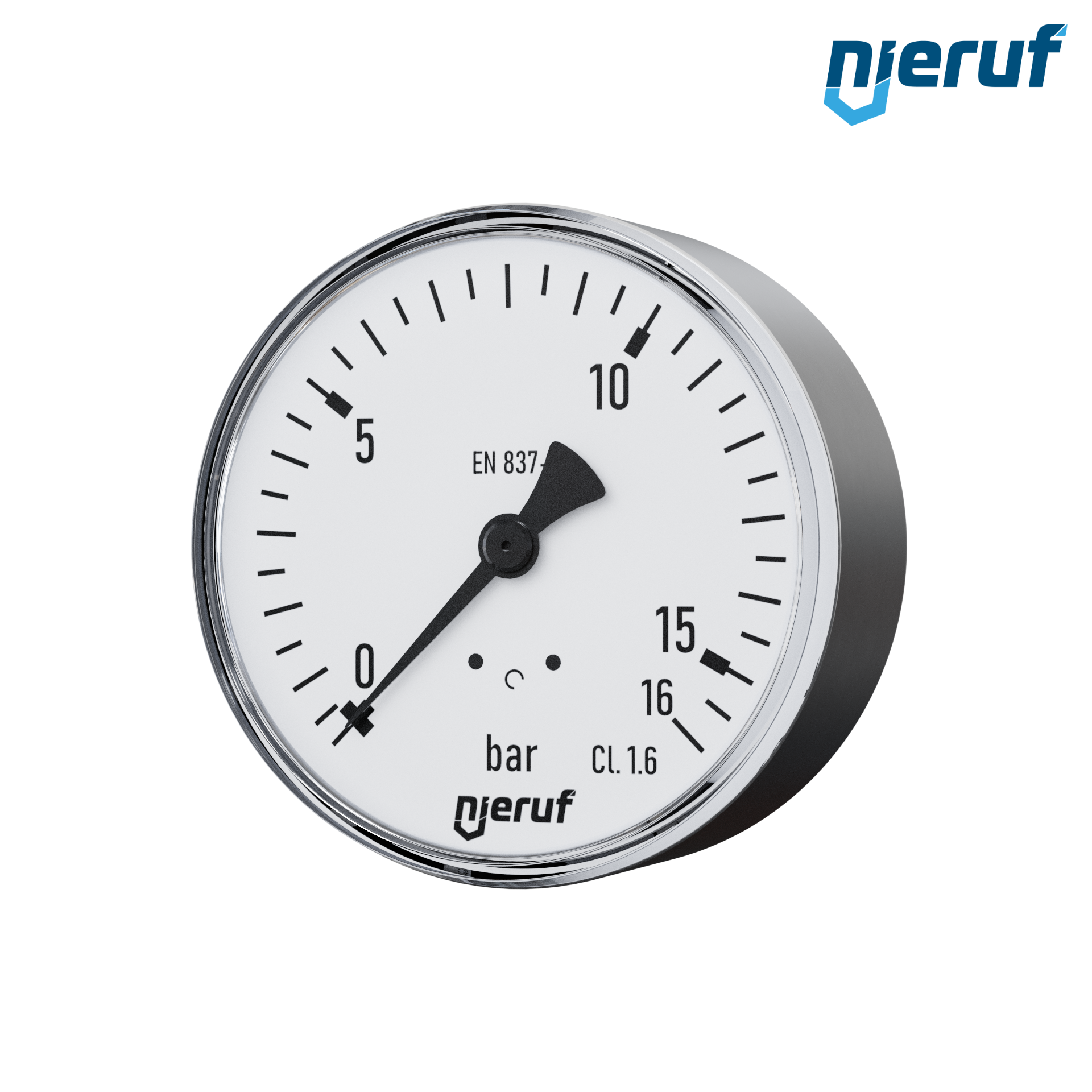 Manometr G 1/2" budowa osiowa 63 mm Stal MM04 0 - 16,0 bar bez wypełnienia, suche