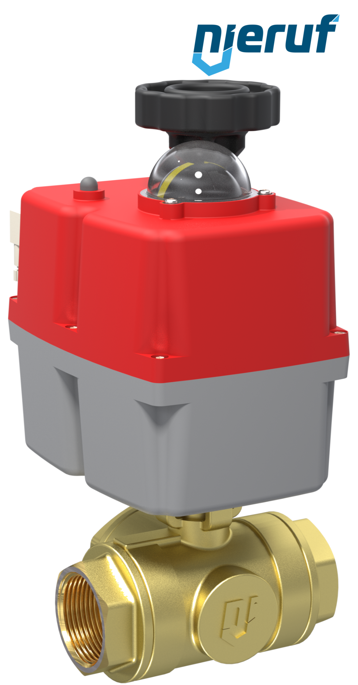 3-drożny elektryczny zawór kulowy 24-240V DN20 - 3/4" cala z mosiądzu pełny przepływ z otworem T