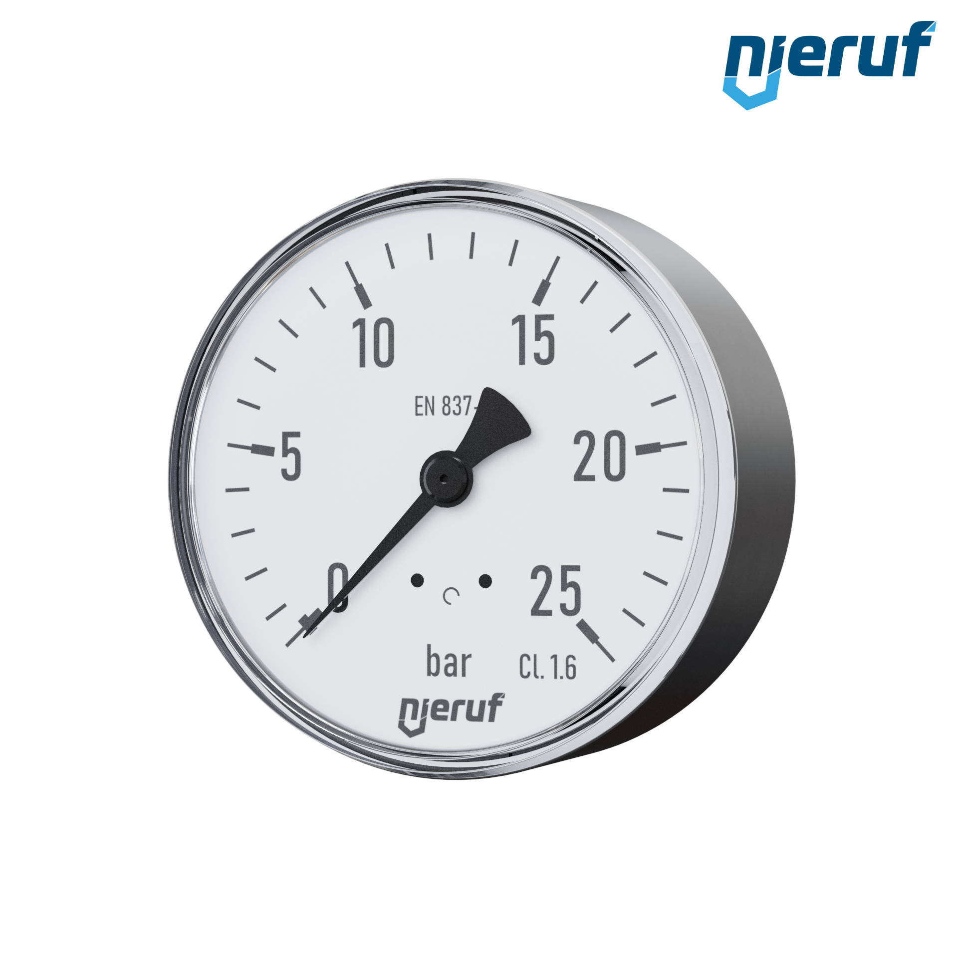 Manometr G 1/2" budowa osiowa 63 mm Stal MM04 0 - 25,0 bar bez wypełnienia, suche