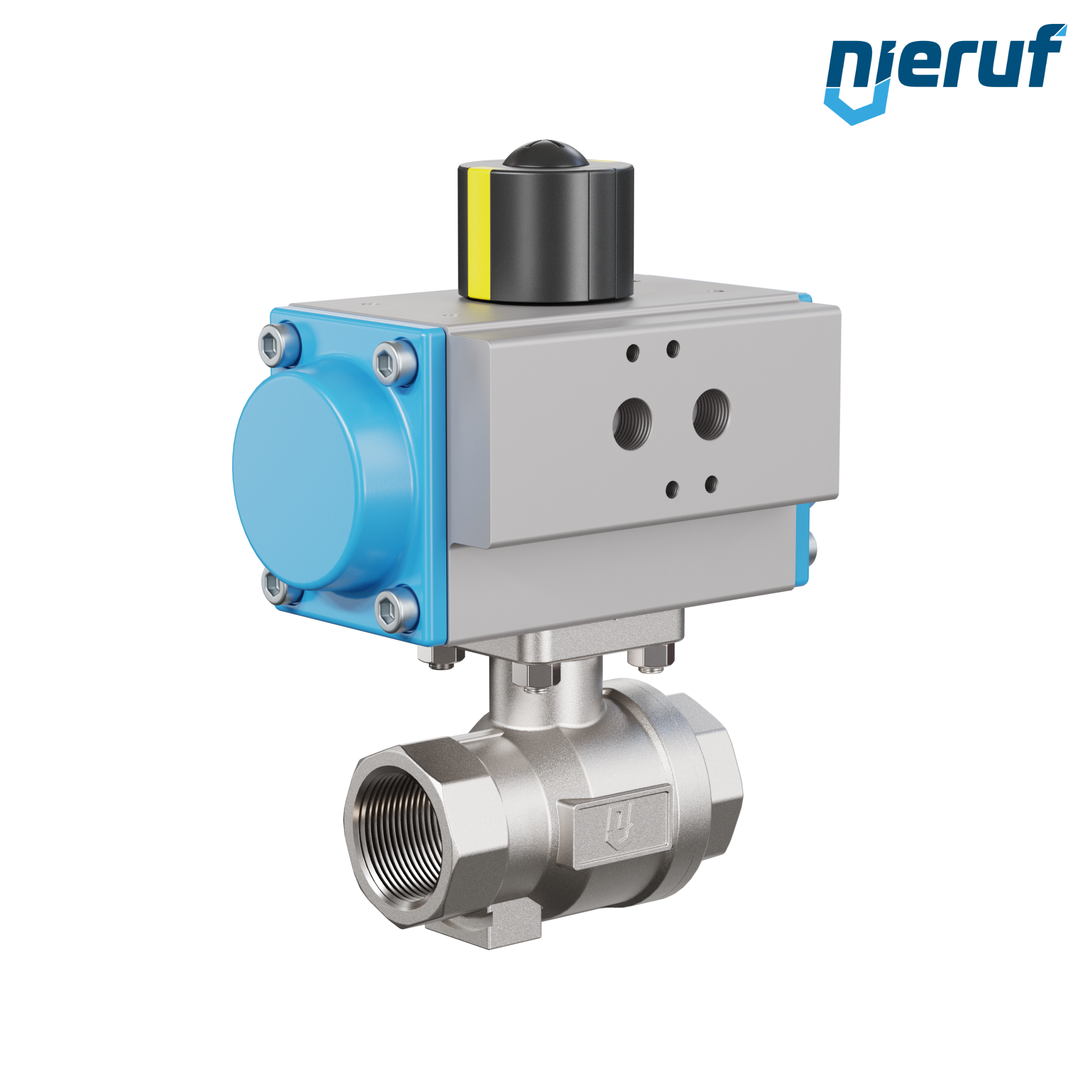 valvola a sfera pneumatica DN25 - 1" pollici azionamento rotativo a effetto semplice apertura a molla PK02