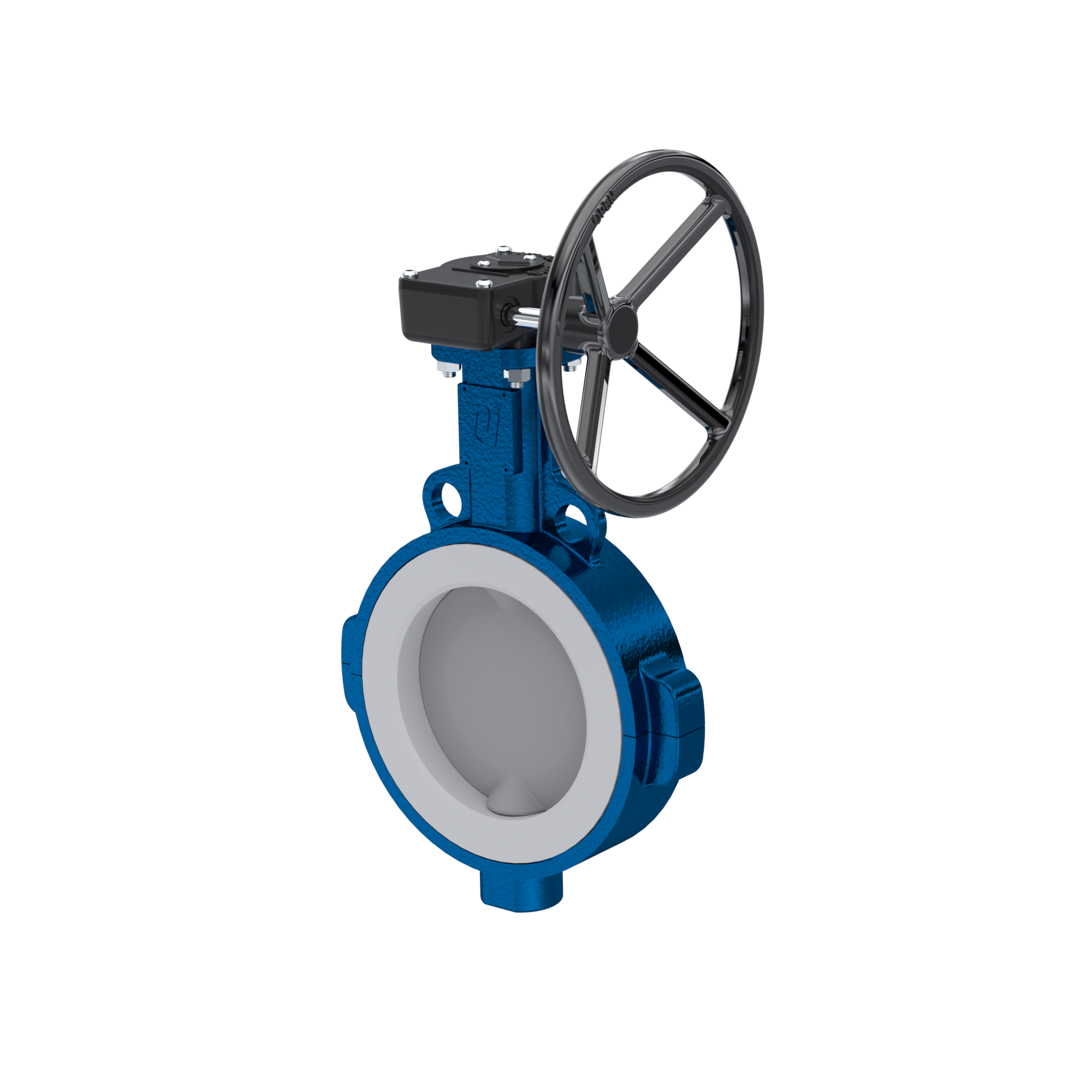 Przepustnica PFA PTFE AK09 DN350 ANSI150 przekładnia ślimakowa wkladka EPDM