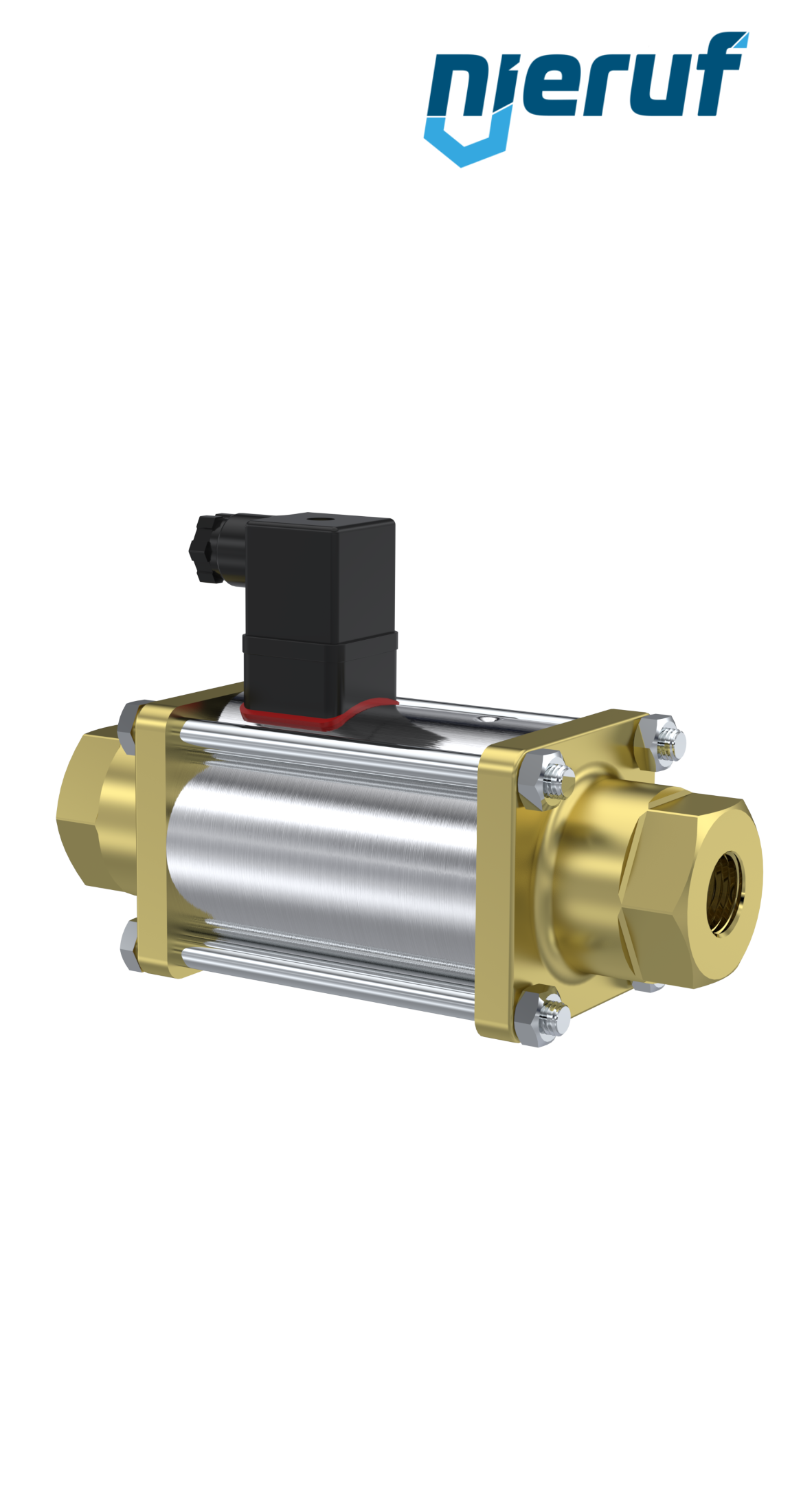 Zawór współosiowy 1/2" cala GW - DN15 mosiądz 24V DC NC