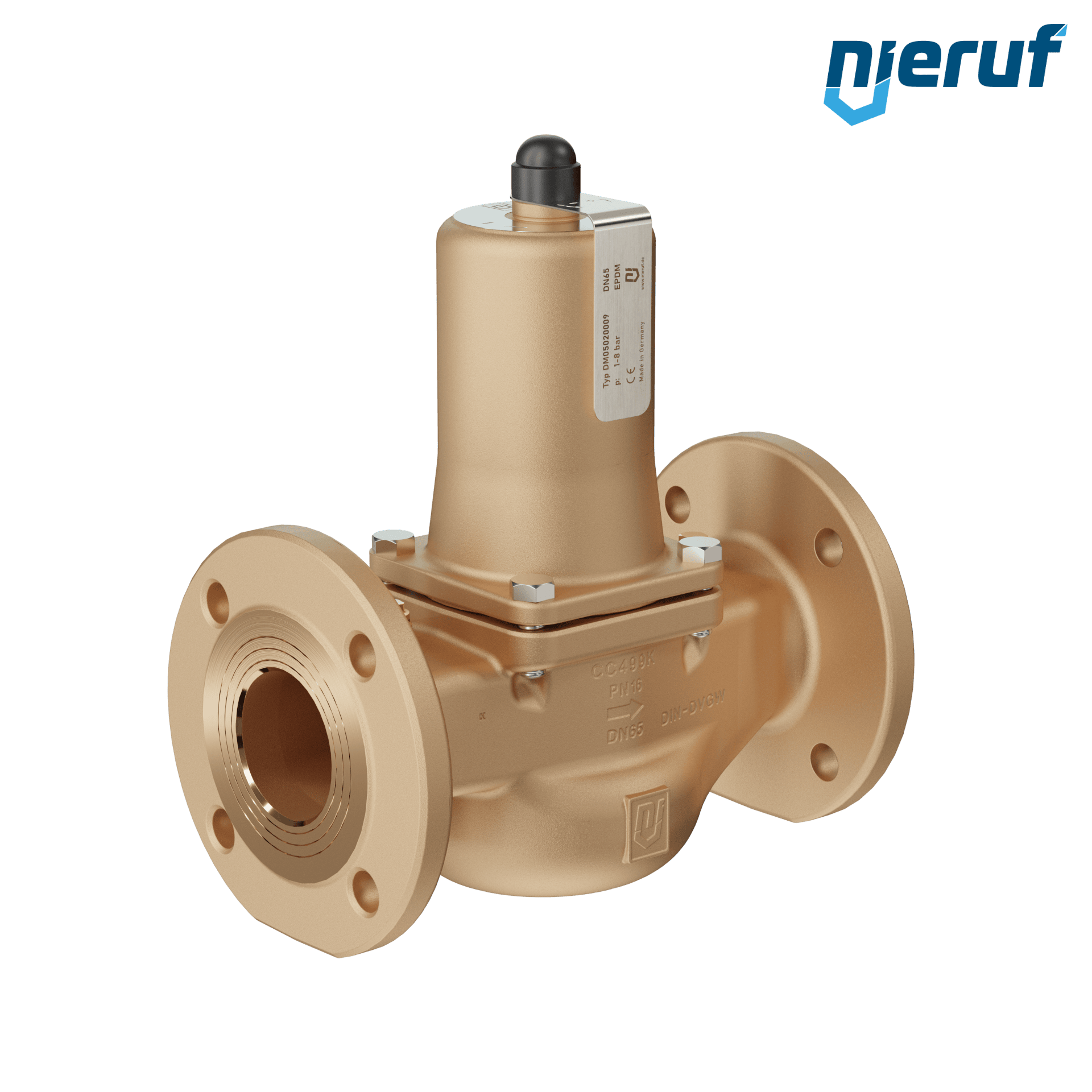 Kołnierzowy reduktor ciśnienia DN65 PN16 DM05 brąz / mosiądz EPDM 1.0 - 8.0 bar