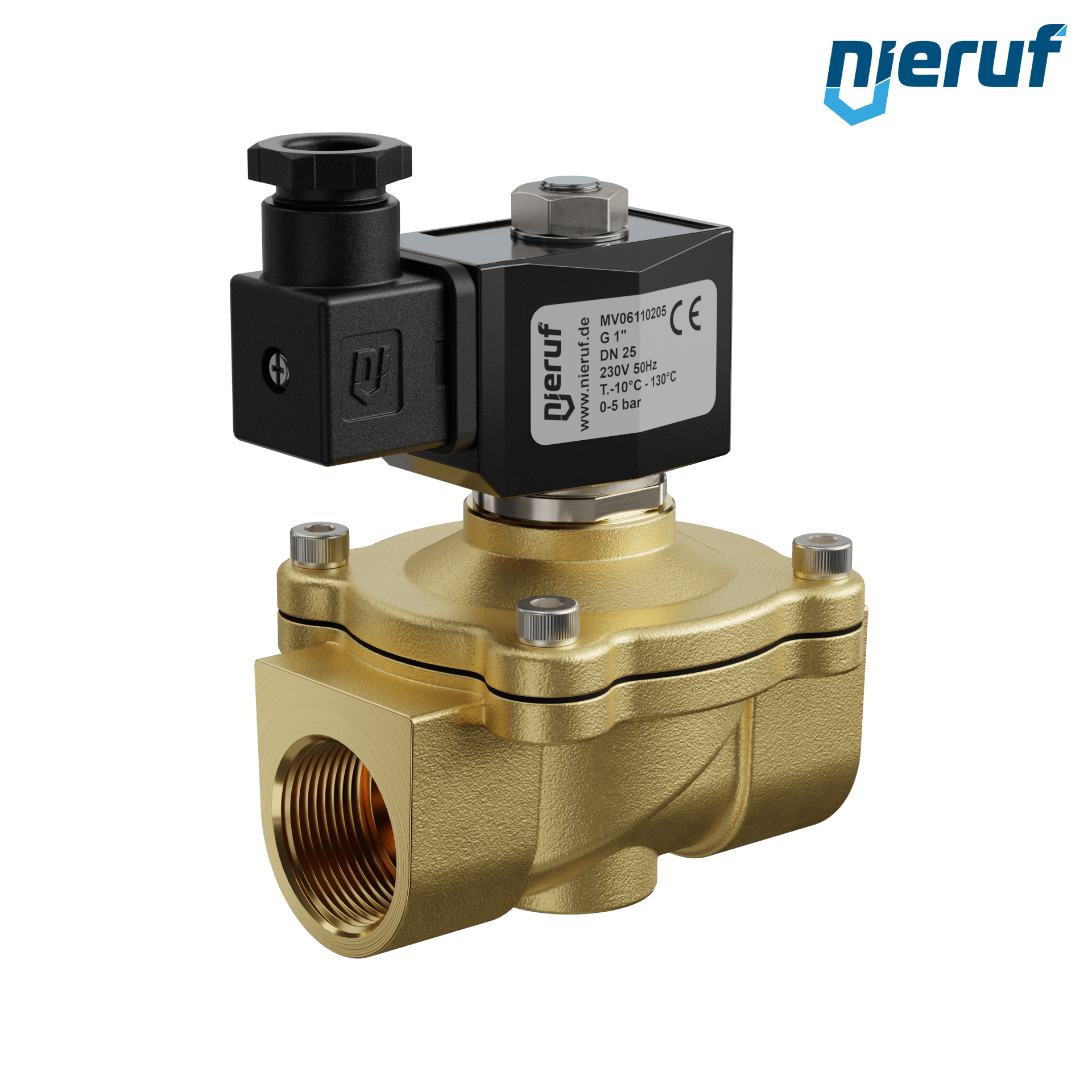 Próżniowy zawór elektromagnetyczny G 1" cal mosiądz MV06 EPDM 230V 50Hz