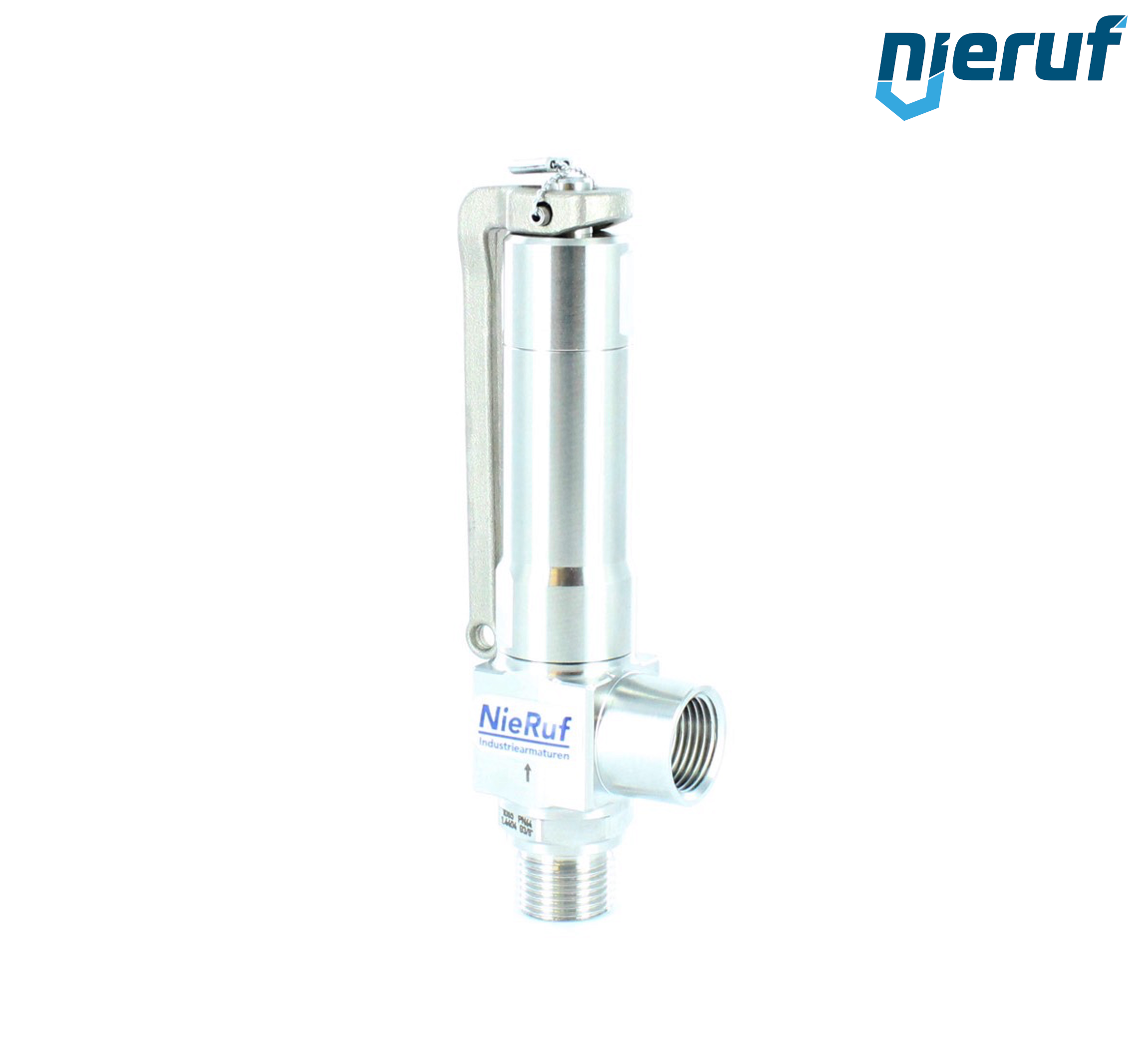 Kątowy zawór bezpieczeństwa 1/4" GZ  x 3/8" GW SV12, PTFE, bez dźwigni