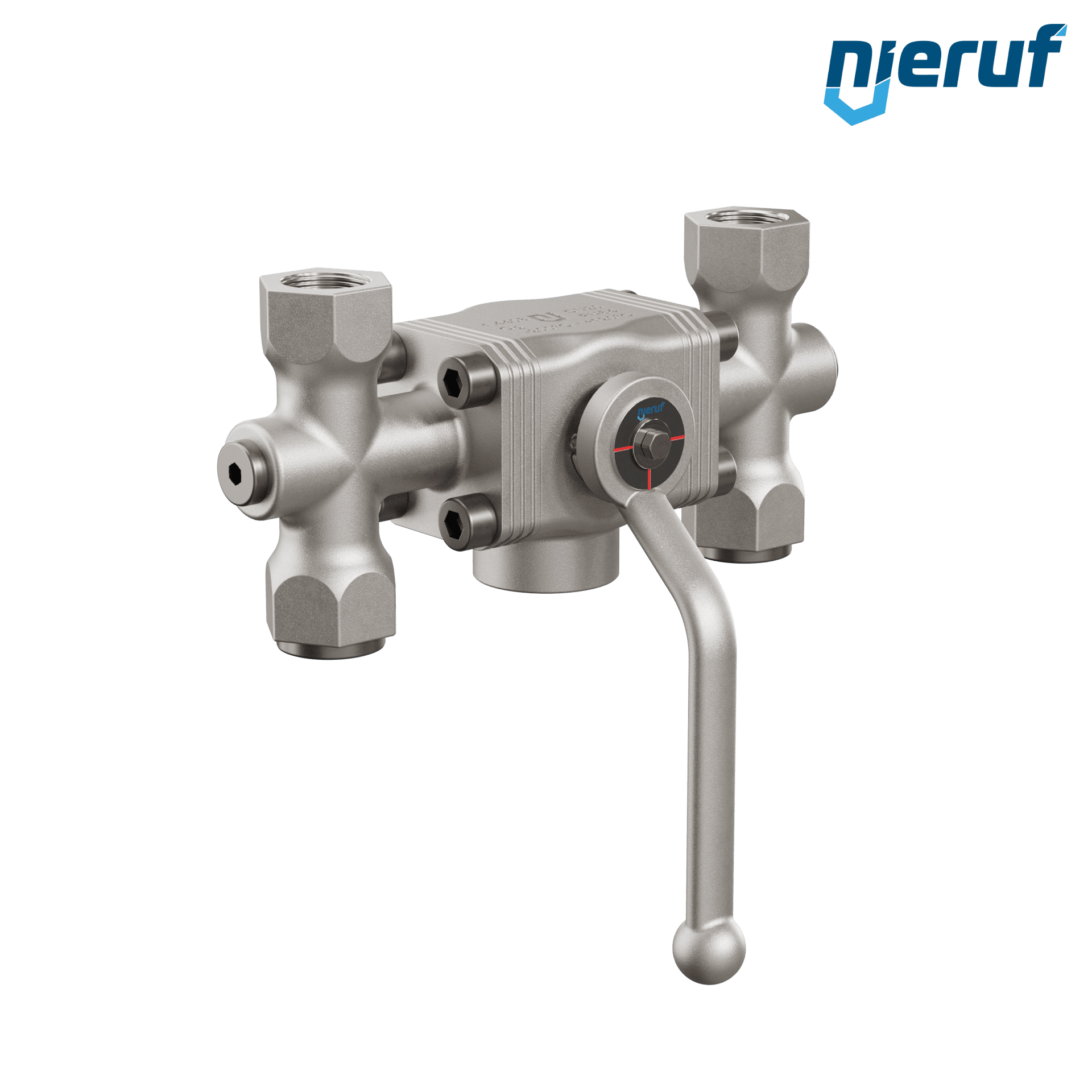 valvola a sfera deviatrice DN20 - 3/4" pollici GK16 incavo a forma di L con filettatura interna (entrata) 1" pollici